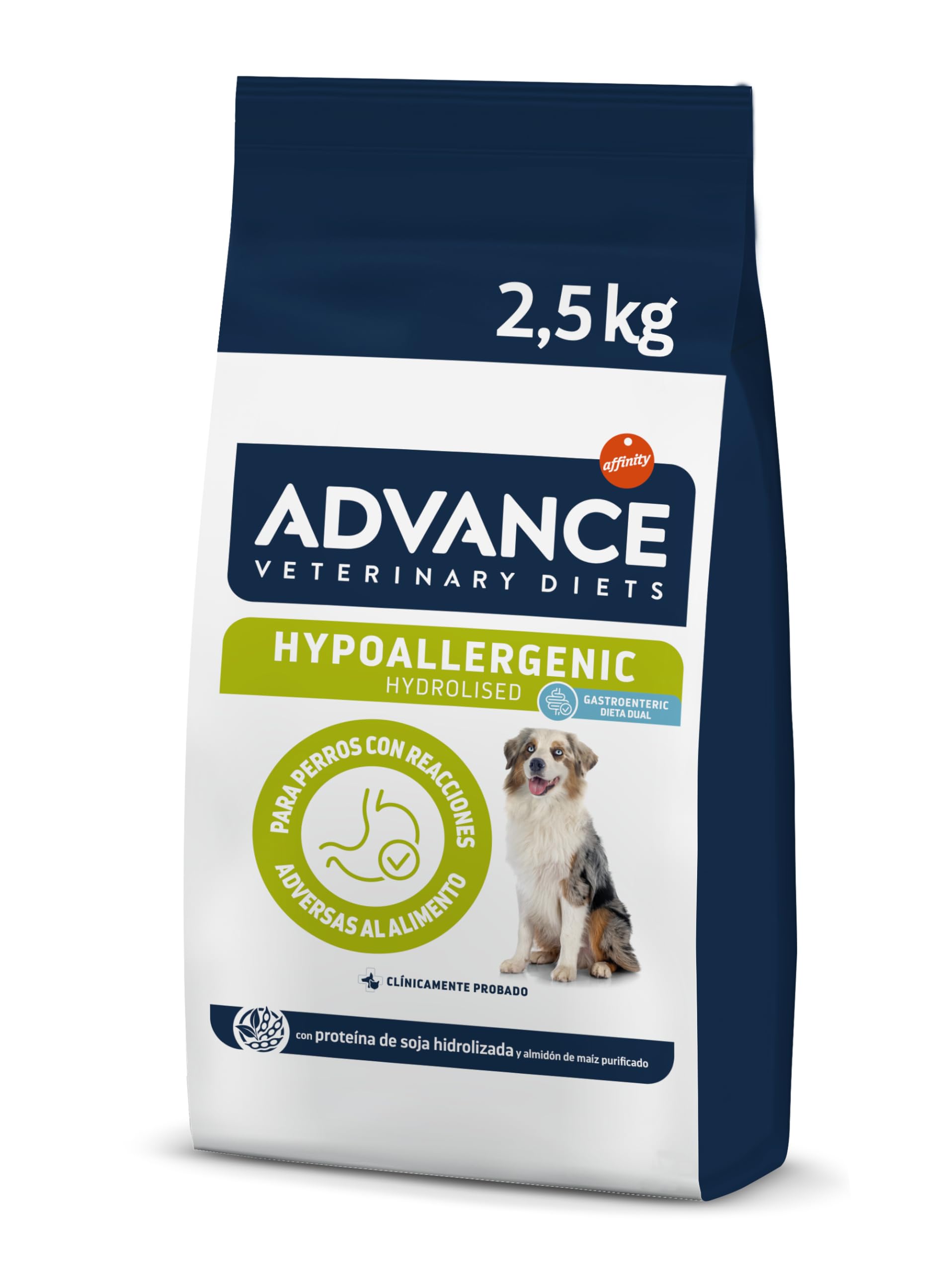 Advance Veterinary Diets Hypoallergenic - Pienso para Perros para Reducir las Intolerancias alimentarias - 2,5kg