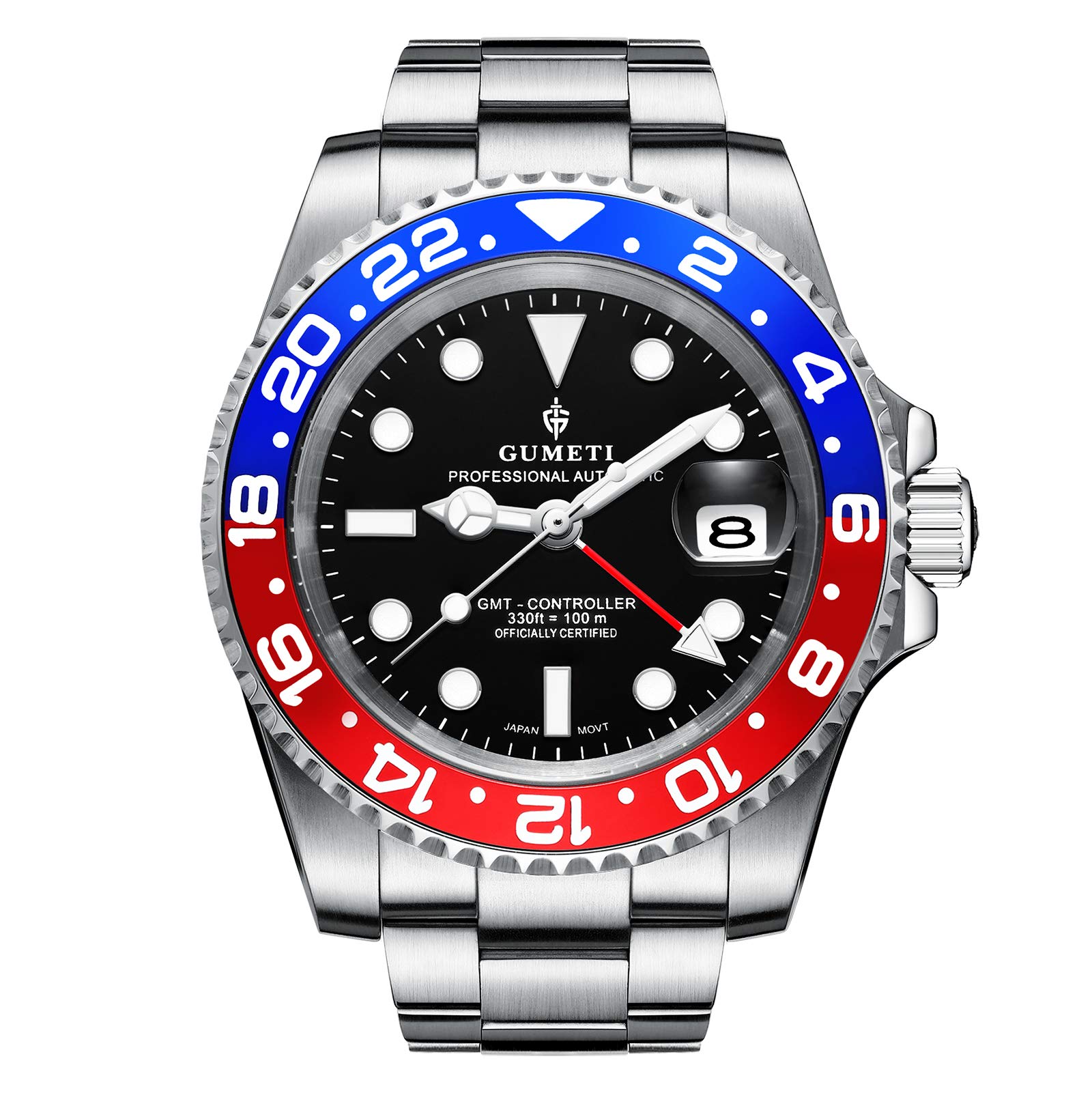Buy Gumeti GMT Controller Great Master Red Blue Bezel Dive Automatic Watch with Sapphire and