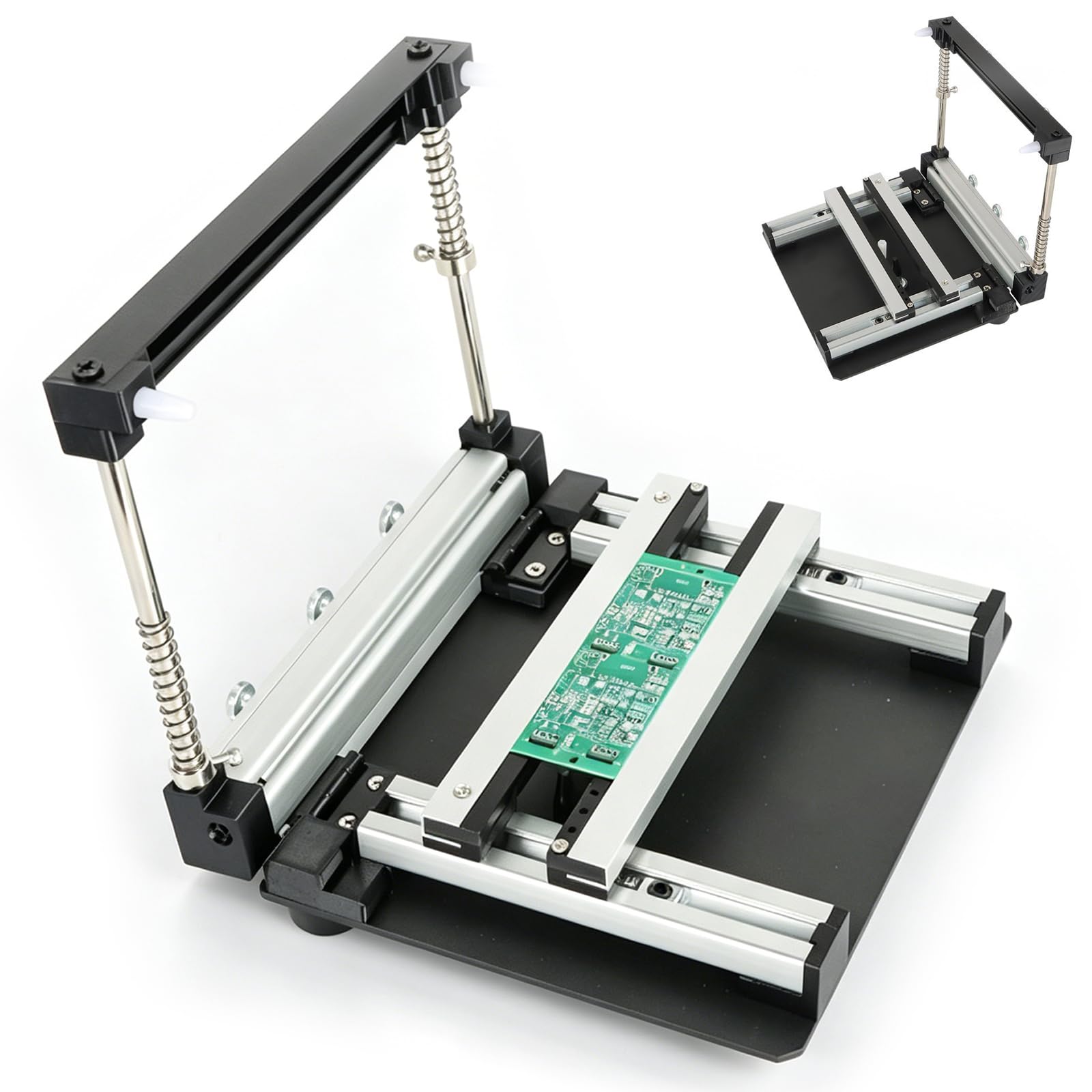 Impresora de plantillas PCB, estación de impresión manual de pantalla pequeña, grosor ajustable, impresora de pasta de soldadura de malla de acero de alta precisión para producción de volumen medio