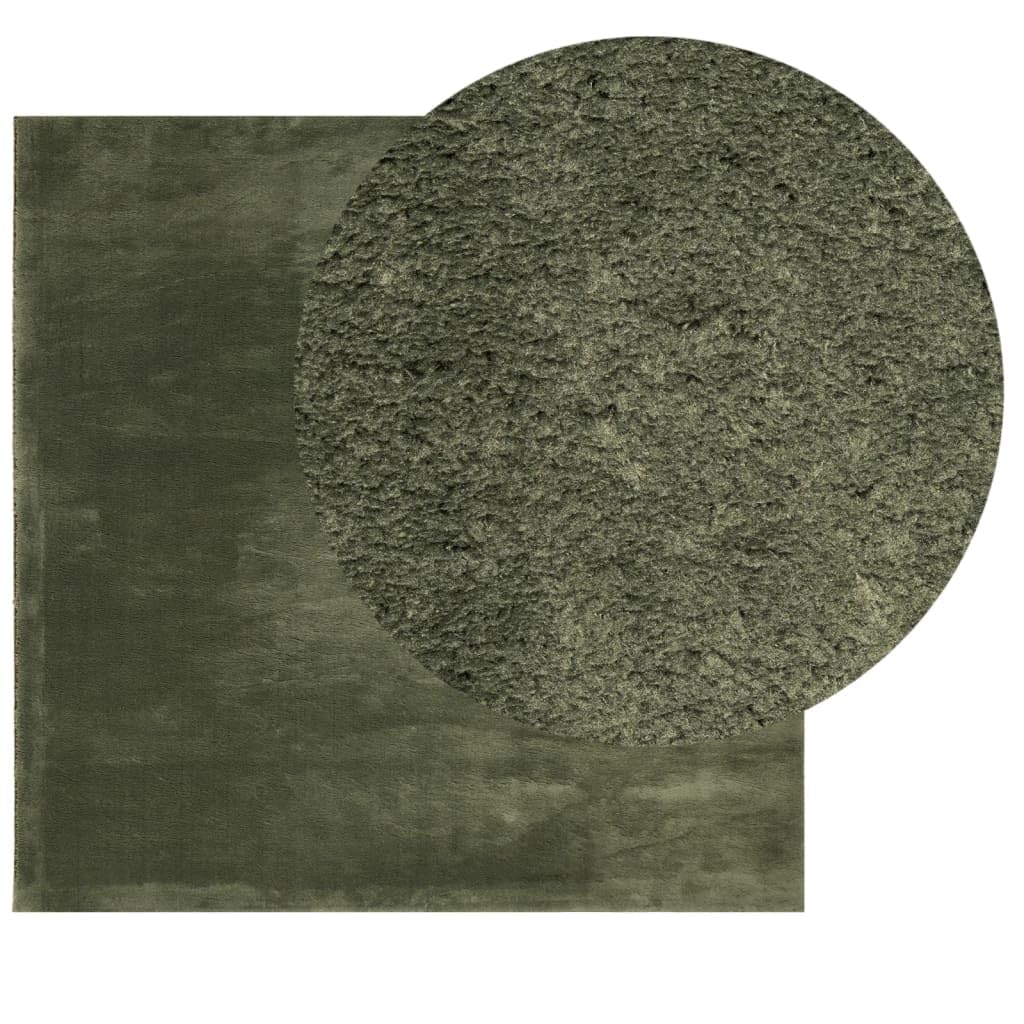 HUARTE - Tappeto a pelo corto, morbido e lavabile, verde bosco, 120 x 120 cm, certificato Oeko-TEX, antiscivolo, per soggiorno, camera da letto e riscaldamento a pavimento, peluche