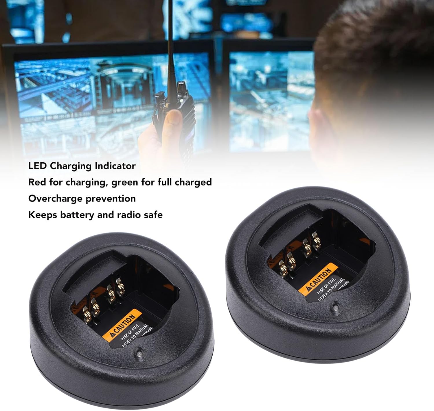 2pcs 2 Way Radio Battery Charging Dock for Walkie Talkie Rapid Charger for HTN9000D HNN9008 2 Way Radio Battery Charger (US Plug 100‑240V)