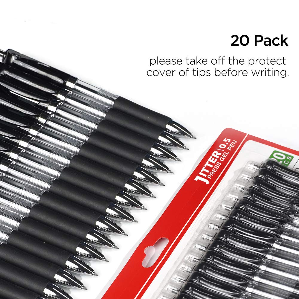 6 Stück Niedliche Gelstifte 0,5 Mm – Schwarz, Einziehbar & Nachfüllbar, Mit Clip – Für Schule, Büro, Als Geschenk