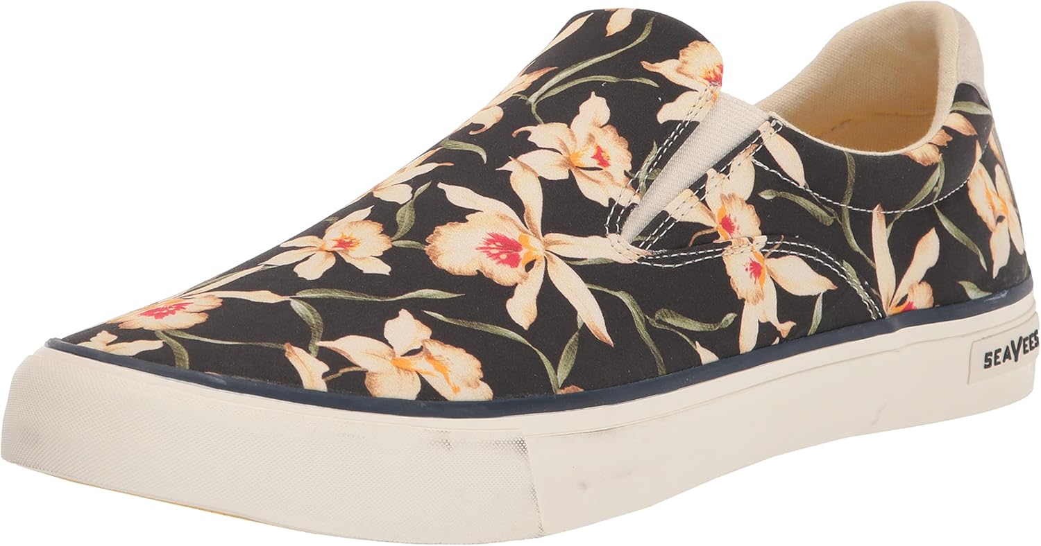 SEAVEES Mens Hawthorne Slip-on Magnum Sneaker, Black Star Orchid, 16 US
