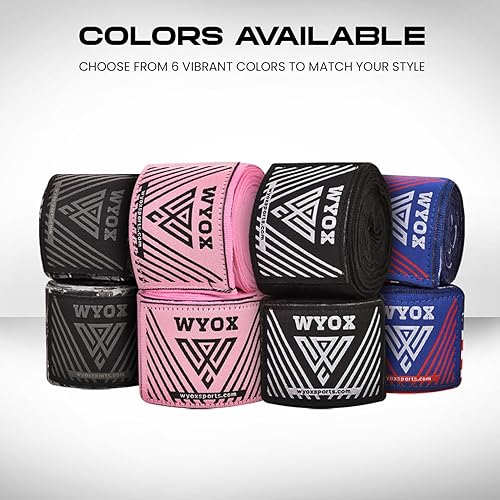 Miniatura 5 de WYOX Vendas de mano con protectores de nudillos - Almohadillas de nudillos prémium para boxeo, Muay Thai, Kickboxing, Krav MAGA y guantes interiores