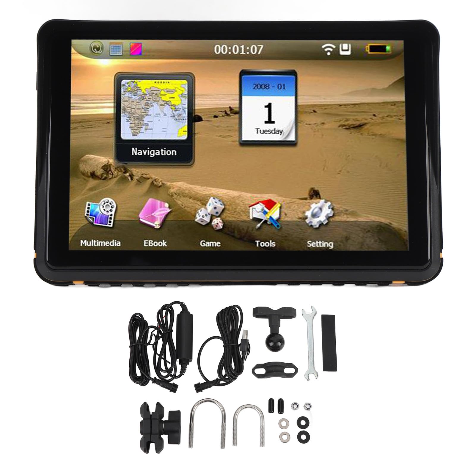 Motorcycle GPS GPS 7 Pollici Touchscreen Route Pianificazione del Dispositivo di Navigazione per Auto con Navigazione Vocale, Direzioni in Tempo Reale, Annunci per il Nome