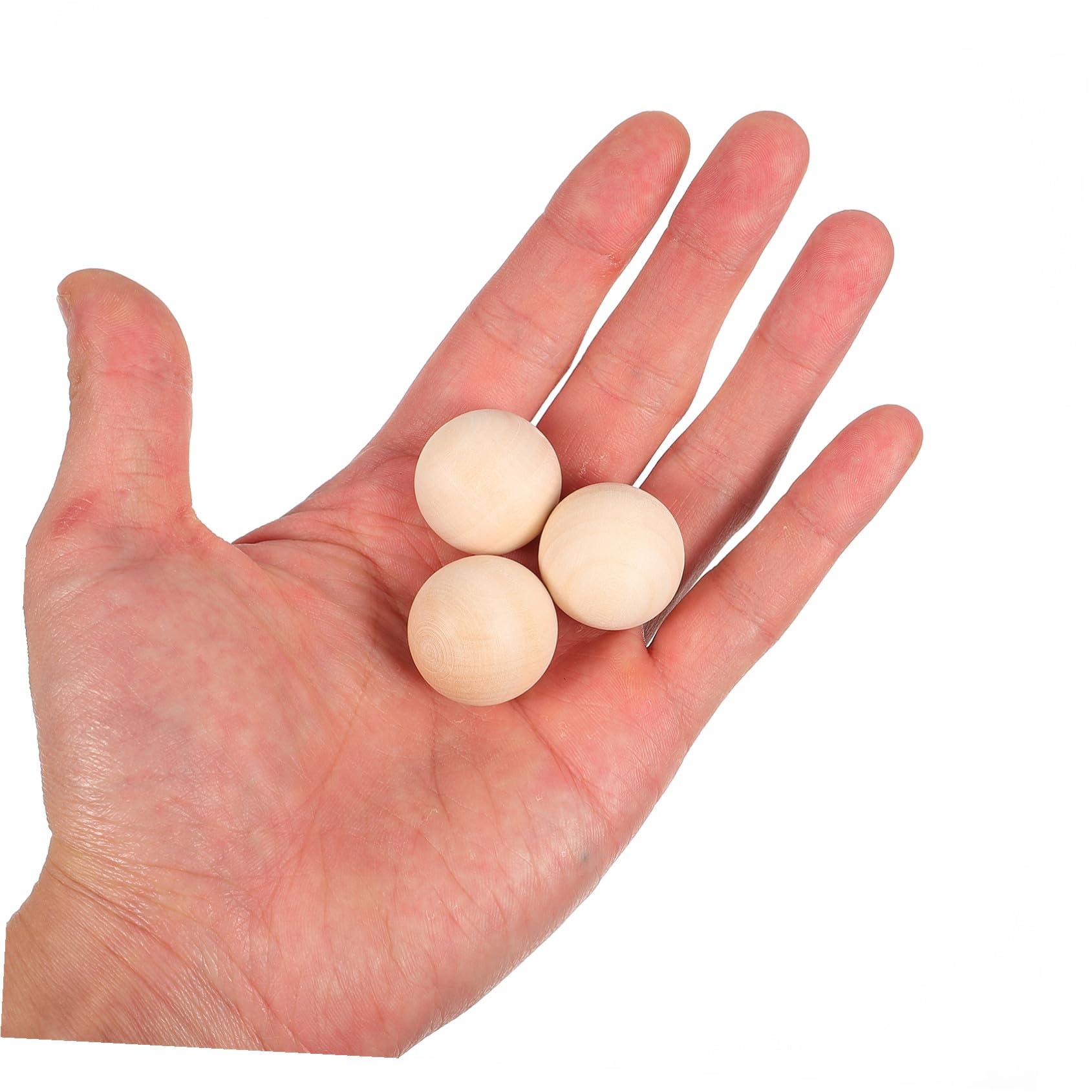 Hemobllo 50 Bolas de Madera de Loto Redondas sin Agujero para Manualidades y Pintura