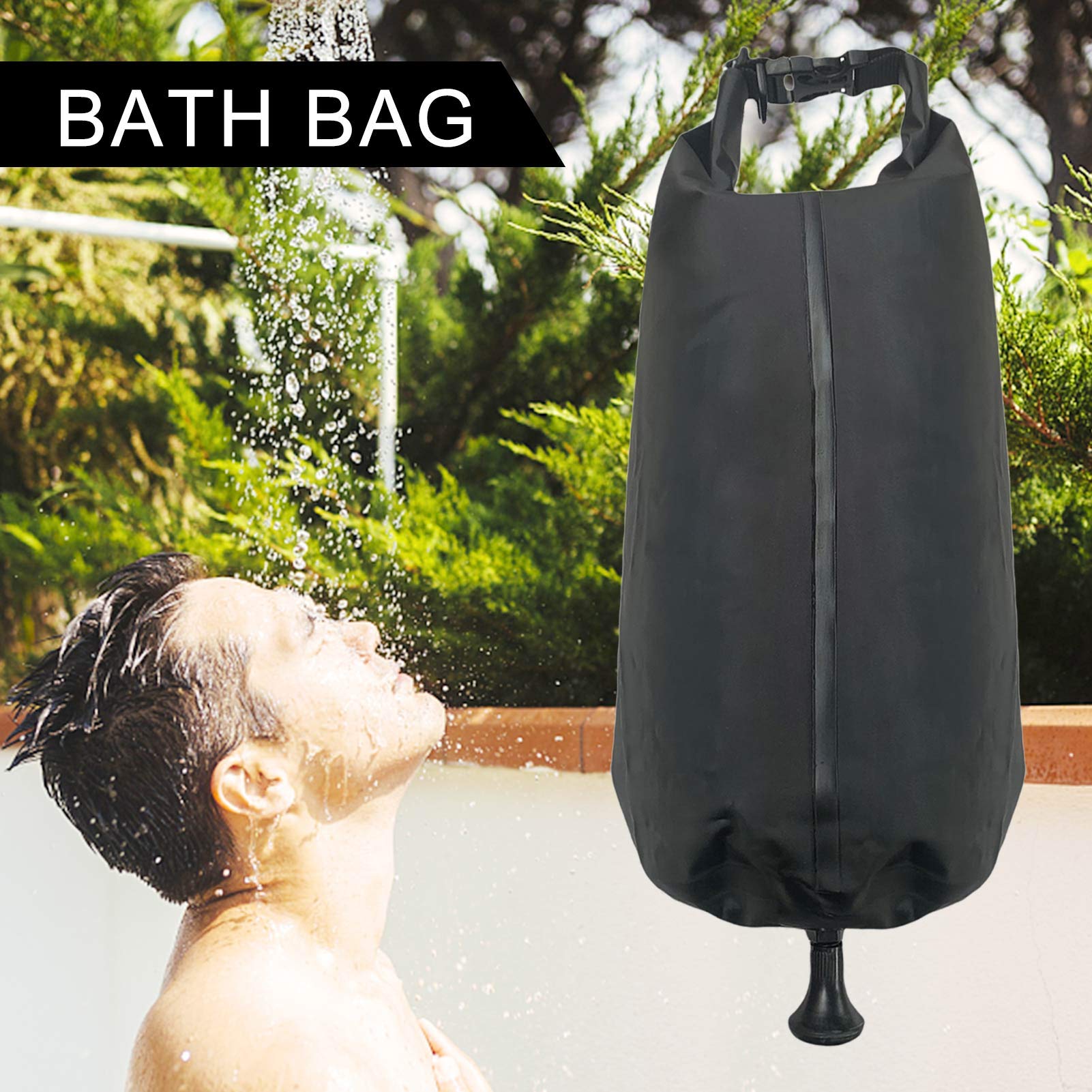 Sac de Douche Solaire extérieur 10L de Grande capacité Sac à Eau de baignade PVC Pliant Stockage de l'eau pour Pique-Nique Accessoires de Camping de Pique-Nique Sac de Douche Camping 442