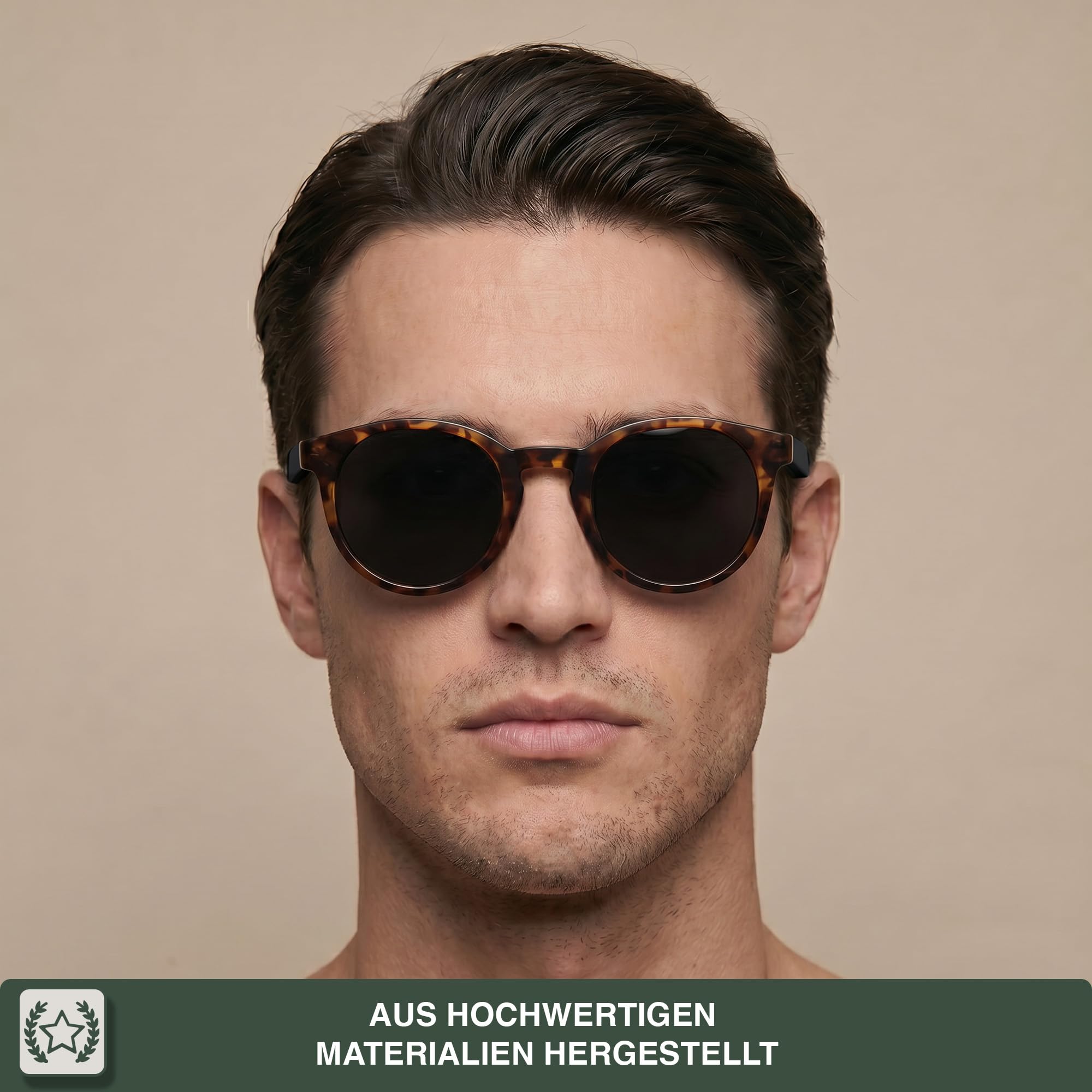 BABYMOCS Klassische Unisex Sonnenbrille Damen & Herren | UV-Schutz | Klassische Form | Aus recyceltem, BPA-freiem Kunststoff | Handgefertigt mit einzigartigem Muster | Schwedisches Design