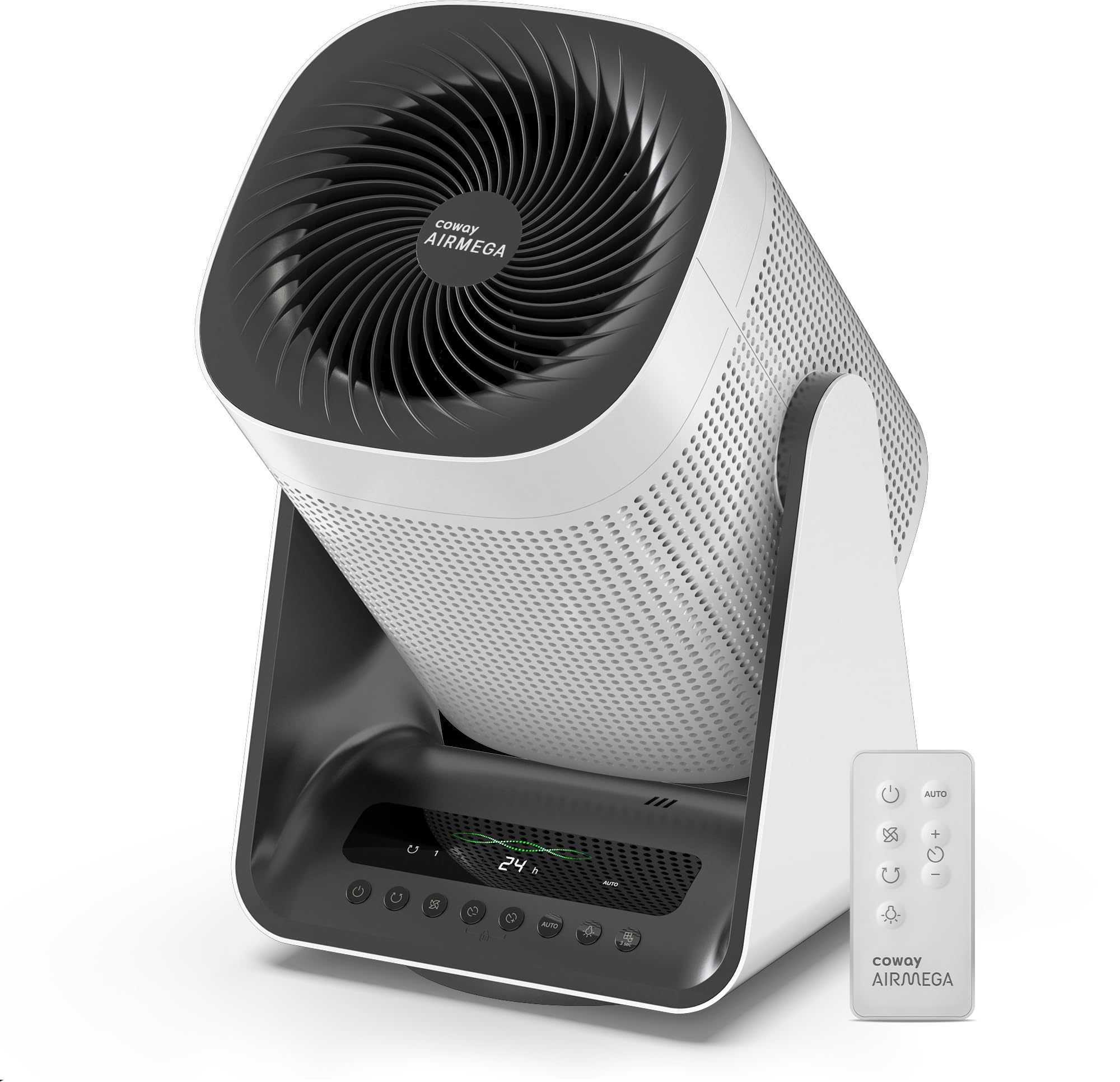 Air Purifier for Home Bedroom, 2-in-1 with Fan, Particulate Filter for Smoke, Allergies, Pet Dander, Odor, Air Quality Monitor, Auto Mode, Remote Control, Timer, 3-Year Warranty, Aim, White