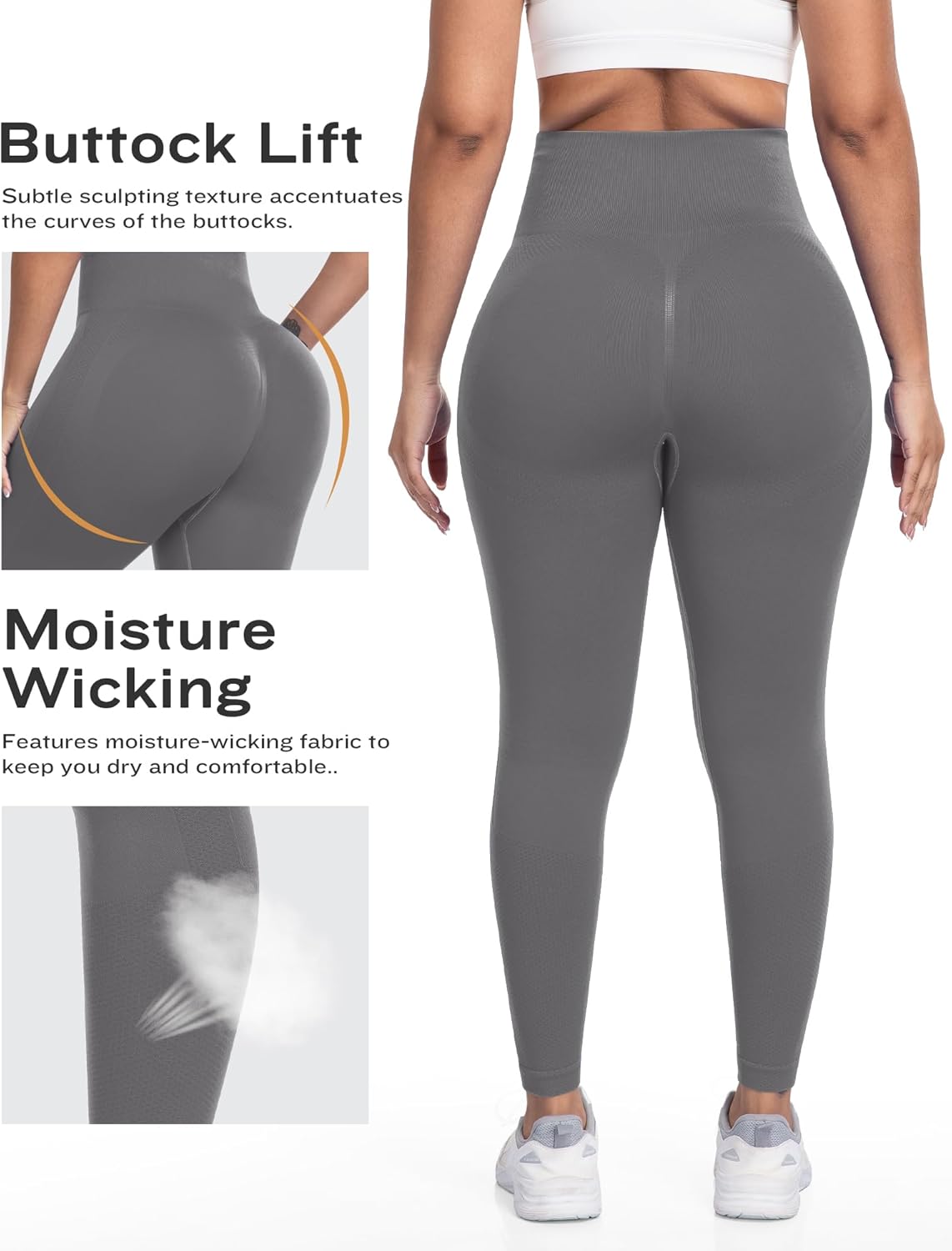 NORMOV Seamless Workout Butt Lifting Leggings - Booty Scrunch Gym Leggings for Women - Image 7