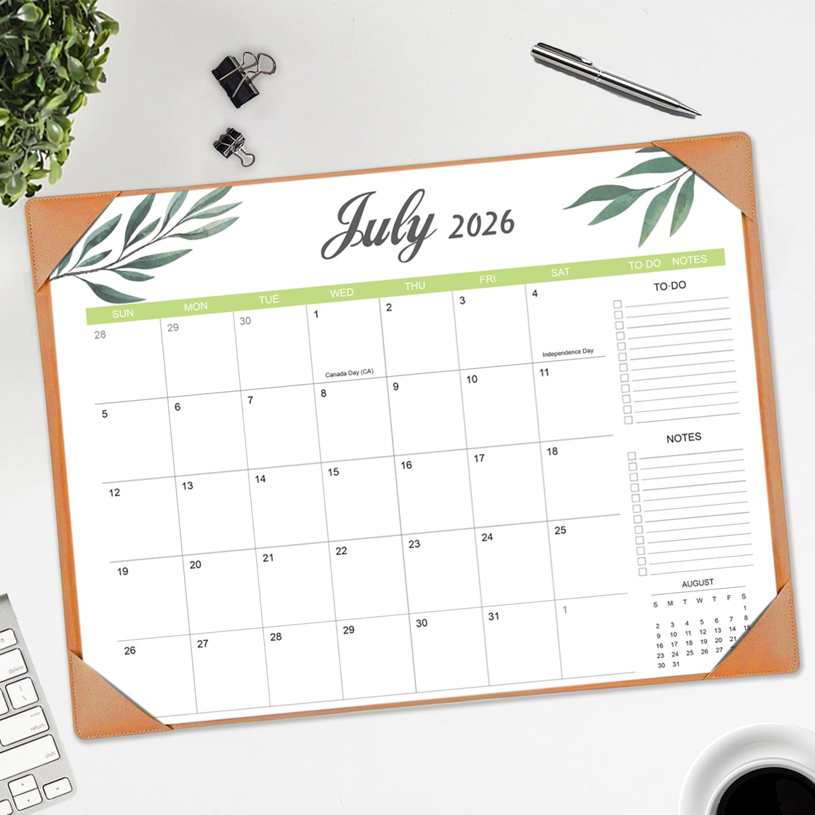 Schreibtischkalender 2026–2027 mit Schreibtischunterlage – 55,9 x 43,2 cm großer Schreibtischunterlage-Kalender läuft von Januar 2026 bis Juni 2027, Bürobedarf, Desktop-Monatskalender für Zuhause und