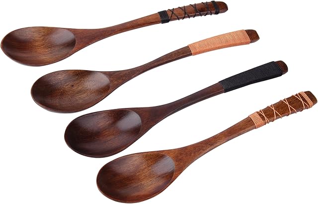 Handmade Japanese Style Wooden Kids Soup Spoons -4PCS