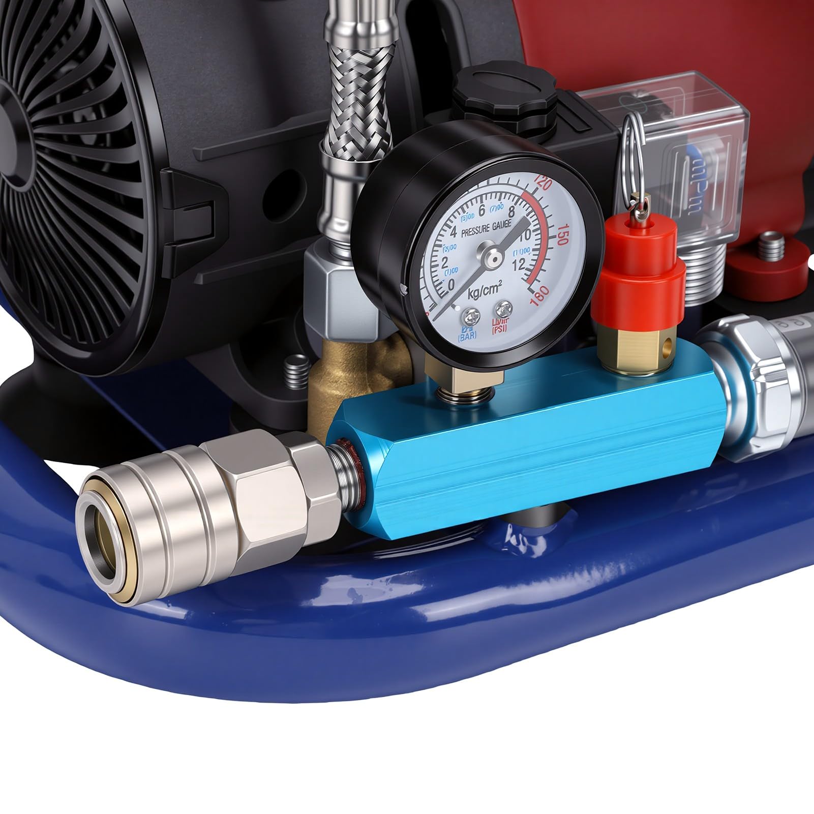banapoy Compressore d'aria a Batteria 350 W 0-2800 Giri/min, Serbatoio da 1,5 Litri Pompa d'aria a Batteria a 7 Bar Silenzioso per BL 1815 BL 1820 BL1830, per Gonfiaggio Pneumatici Auto