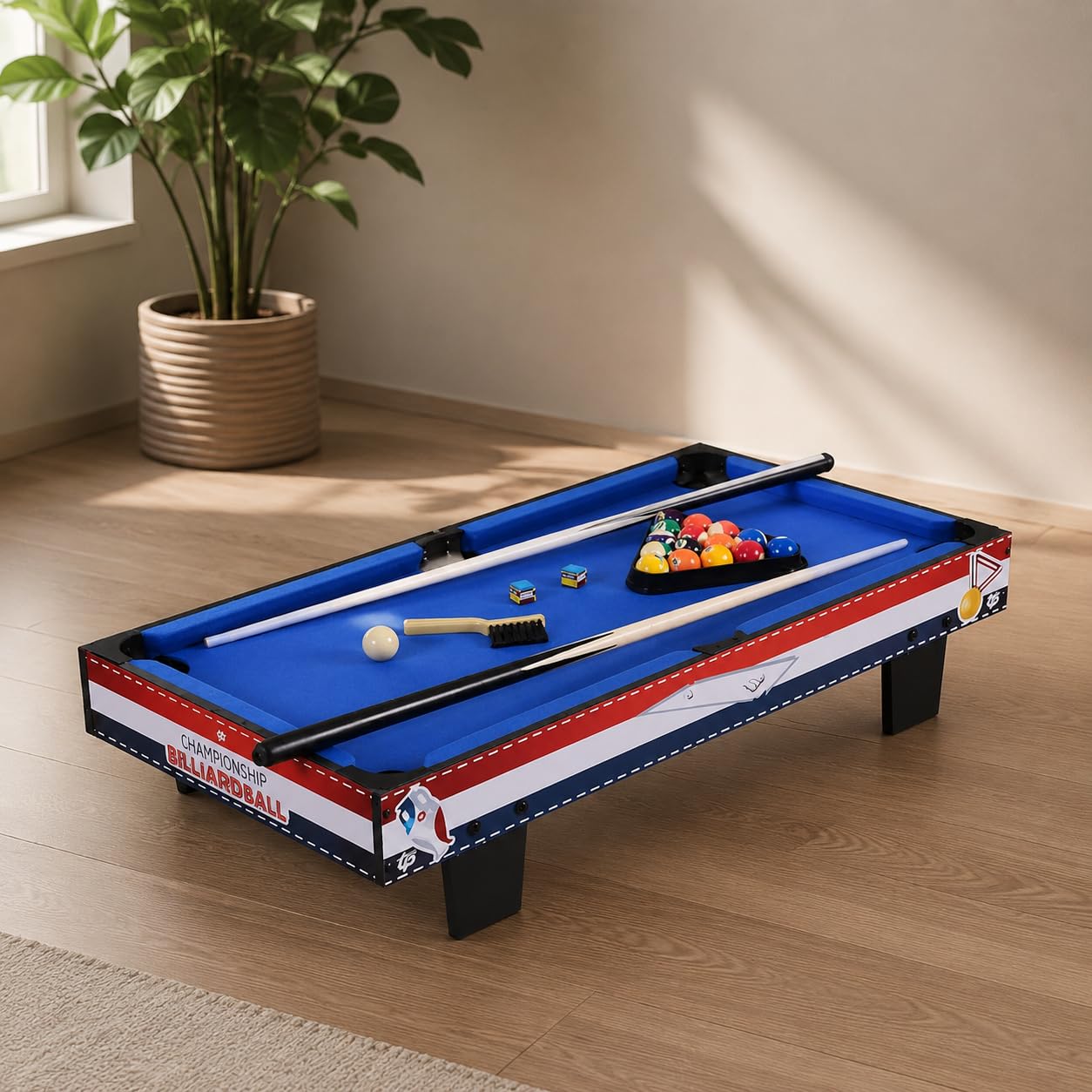 Mesa Billar Infantil Madera, Juego Billar para Casa, Mesa Billar Compacta para Niños, Entretenimiento Familiar
