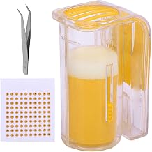 Queen Bee Marking Kit, One Handed Queen Catcher Bottle Cage with 0-99 Number Sticker and Tweezers, Beekeeping Supplies Tools for Beehive, Beekeeper Equipment Yellow