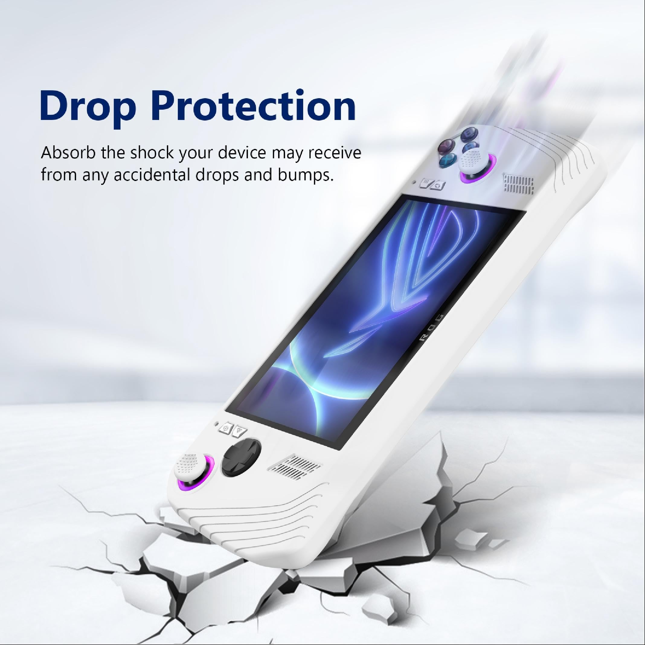 ELECTRO-WEIDEWORLD Cover In Silicone TPU Per ASUS ROG Ally - Custodia Protettiva Ultra Sottile Antiscivolo, Colore Nero - 4