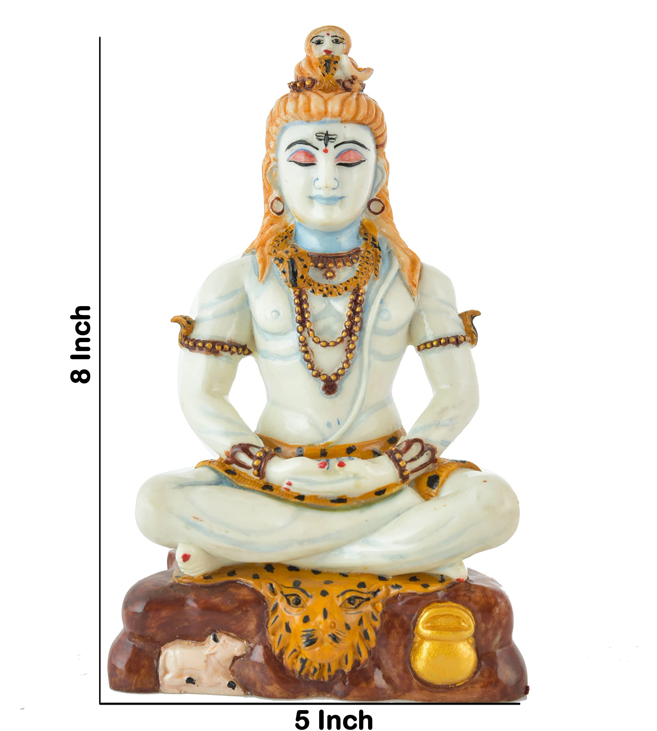 Archna Handicraft Polyresin Lord Shiva Sitting on Dhyan Mudra Murti Figurines Idol Mahadev Sculpture (8x5 Inch, White), Lord Shiva - Image 5 thumbnail