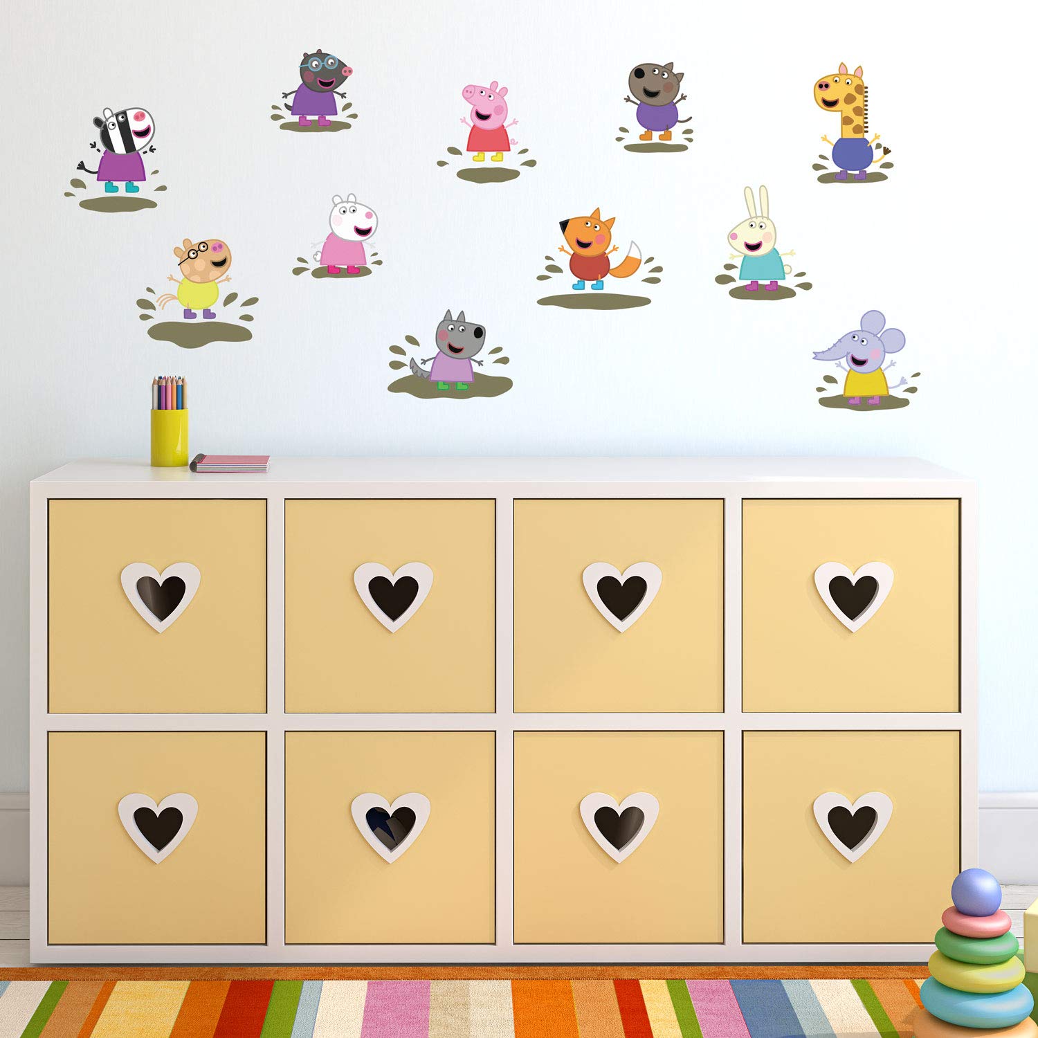 Stickerscape Muddy Puddles Peppa Pig And Friends Wall Stickers ( - Regular Size)| Official Peppa Pig Wall Decal, Wall Decor | Easy To Apply, Cleanly Removable