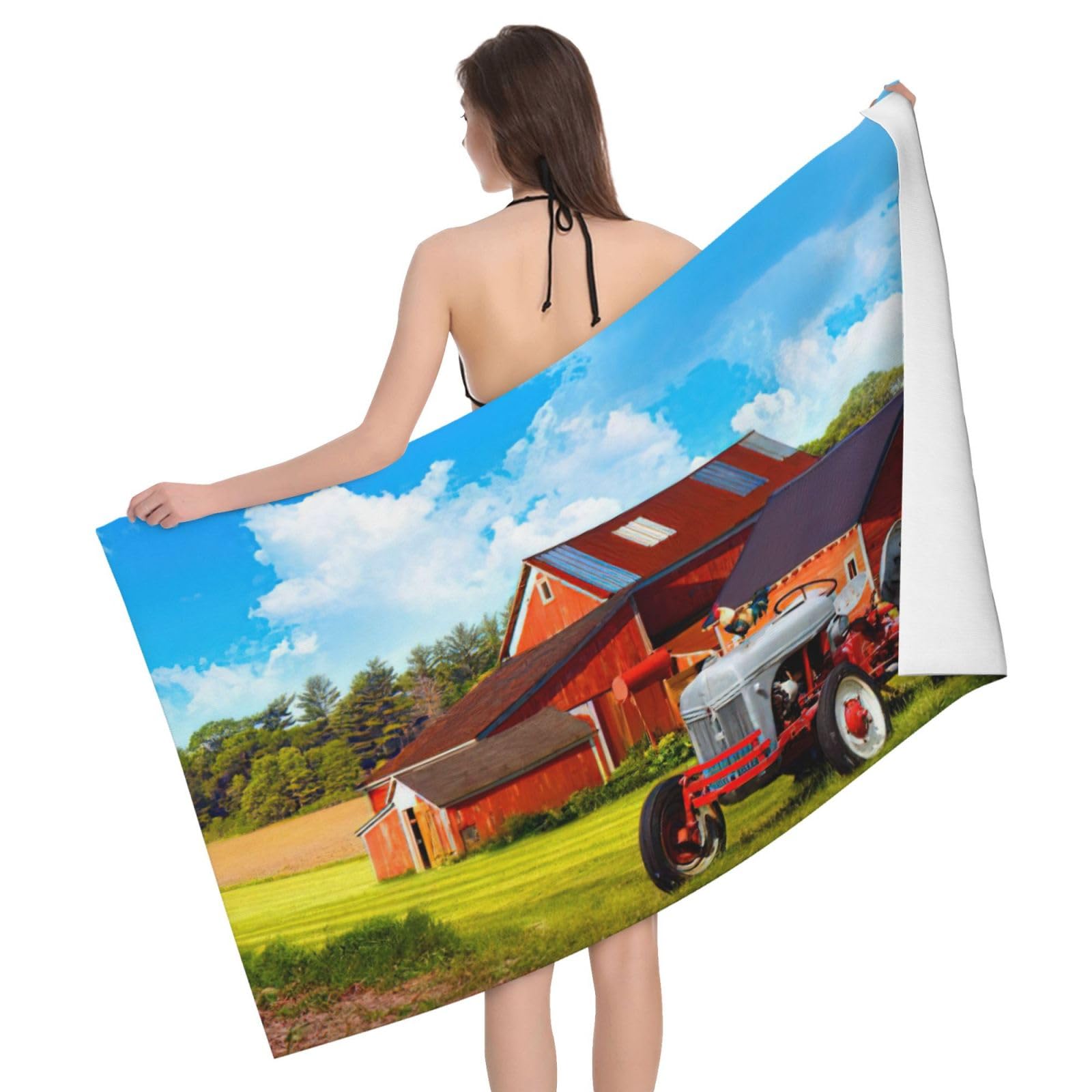 Serviette de bain microfibre tracteur : le cadeau d'anniversaire original