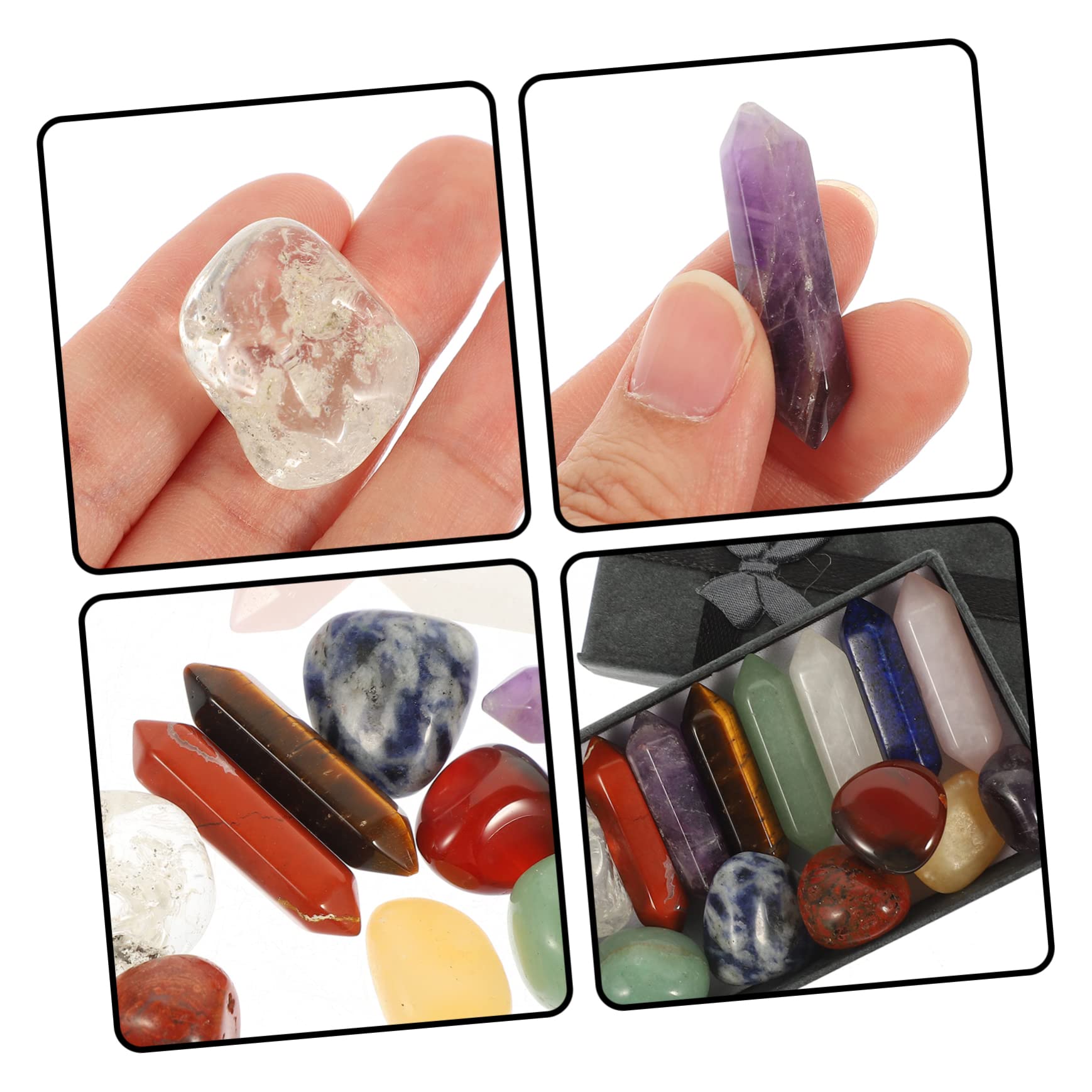 3 Set Crystal Yoga Stone Calcolo Cristalli Fabbricazione Chakra Per Raccolta Pietra Naturale Artigianato in Pietra Di Cristallo Naturale Pietre Colorate 14 Pezzi*3