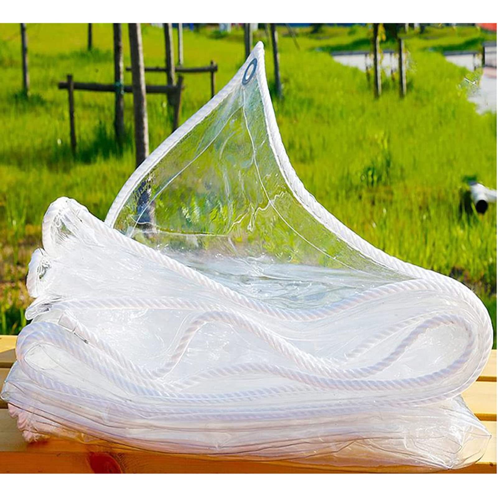 Wasserdichte Pavillon-Plane für den Außenbereich, Seitenteil mit Reißverschluss-Tür, transparenter PVC-Vinyl-Vorhang, anpassbare Größe und Farbe, 0,3 mm dick, Ösen, ideal für Garten, Terrasse und