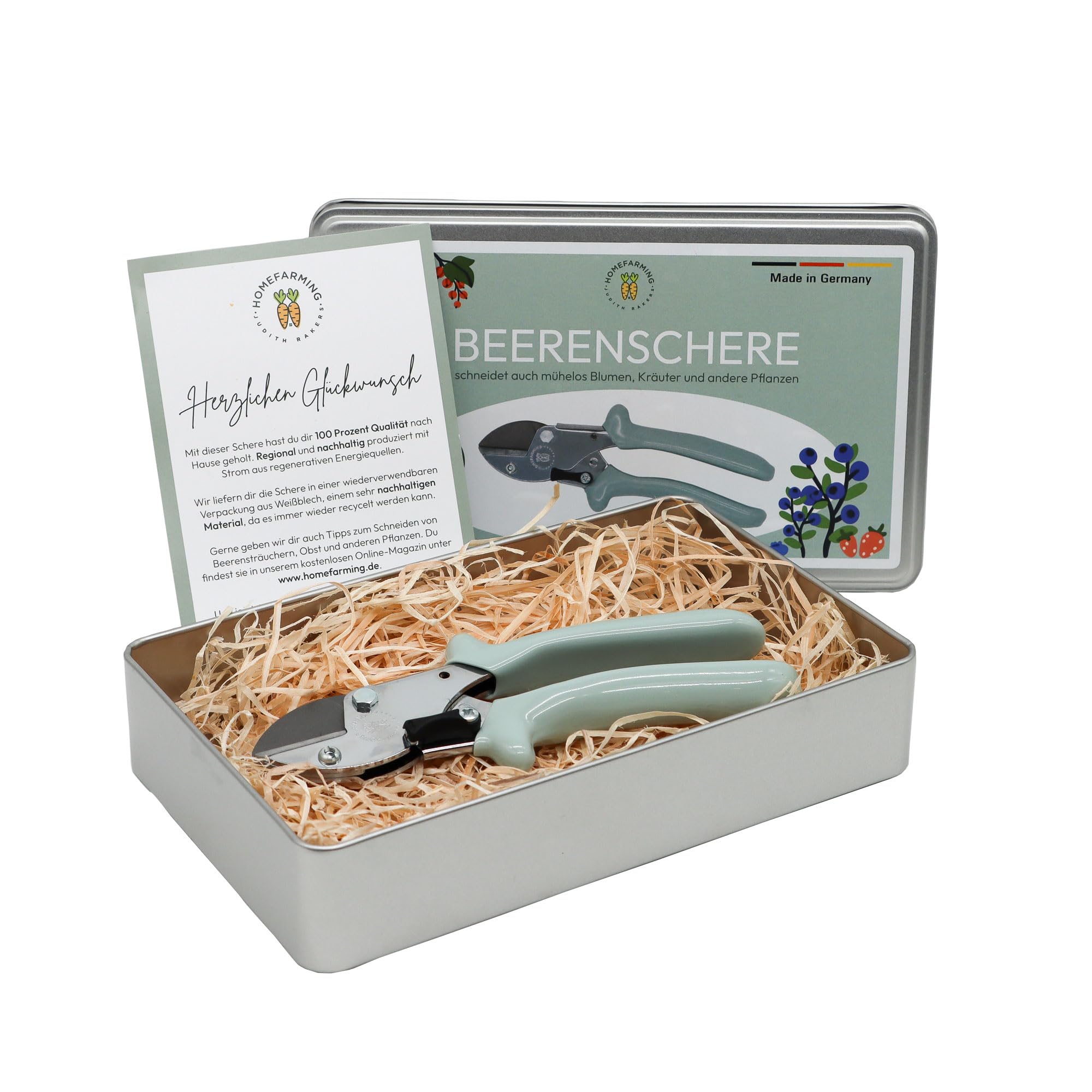 Homefarming Judith Rakers Beerenschere - egal ob du Sträucher, Blumen oder kleine Äste schneiden möchtest – die Beerenschere ist dein perfekter Begleiter für die Gartenarbeit.