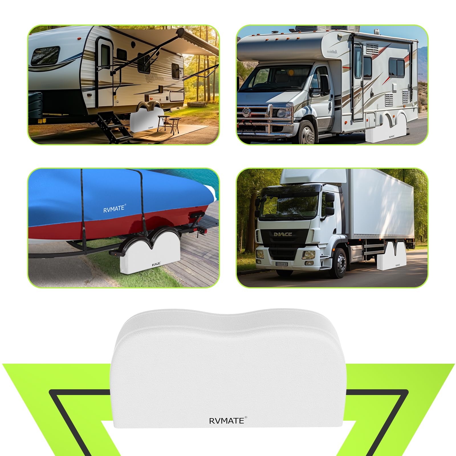 RVMATE Copricerchi per camper, doppio asse (1 pezzo), per pneumatici di diametro da 68,6 a 76,2 cm, impermeabili, anti-UV, bianchi, accessori per camper, camion, rimorchi