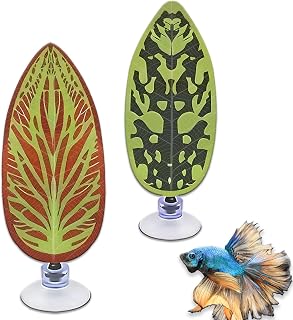 Betta Fish Tank Decor,2 PCS Beta Fish Toys,Betta Fishs Leaf Hammock for Sleeping Resting Hiding Playing Breeding