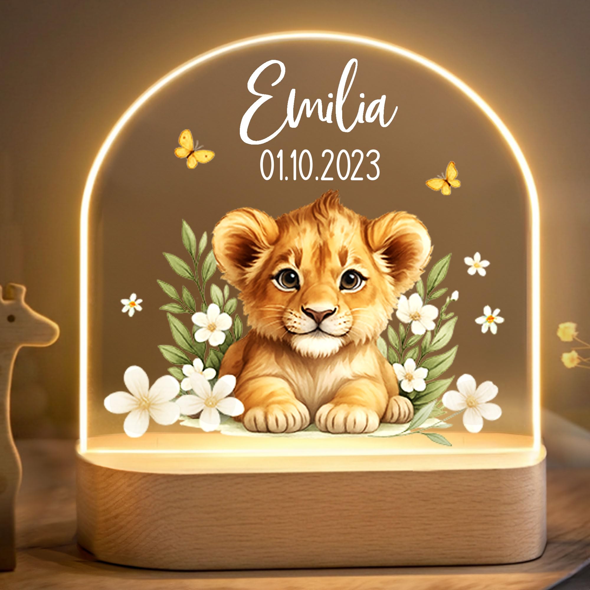 Little Deco individuelle Nachttischlampe, Nachtlicht Baby, Lampe mit Namen, Tischlampe mit Kabel, Stilllicht, Kinderzimmer Deko, indirekte Beleuchtung, Wickellicht, Baby Geschenk personalisiert