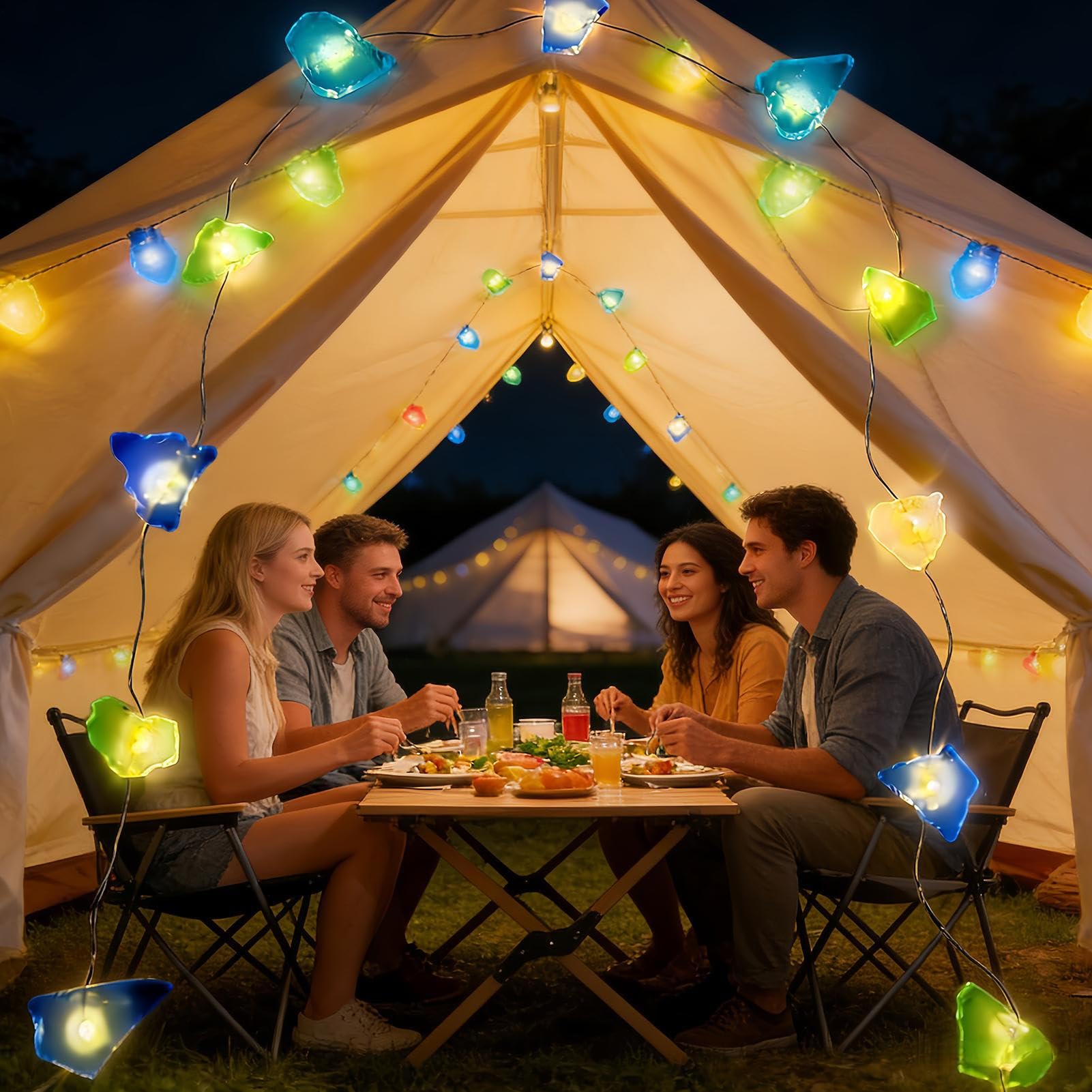 Générique Ghirlanda luminosa in vetro di mare per esterni Forniture | Luci Decorative di Festa Per Casa Ufficio Appartamento Patio Giardino Balcone Ristorante Caffè Camera Sal