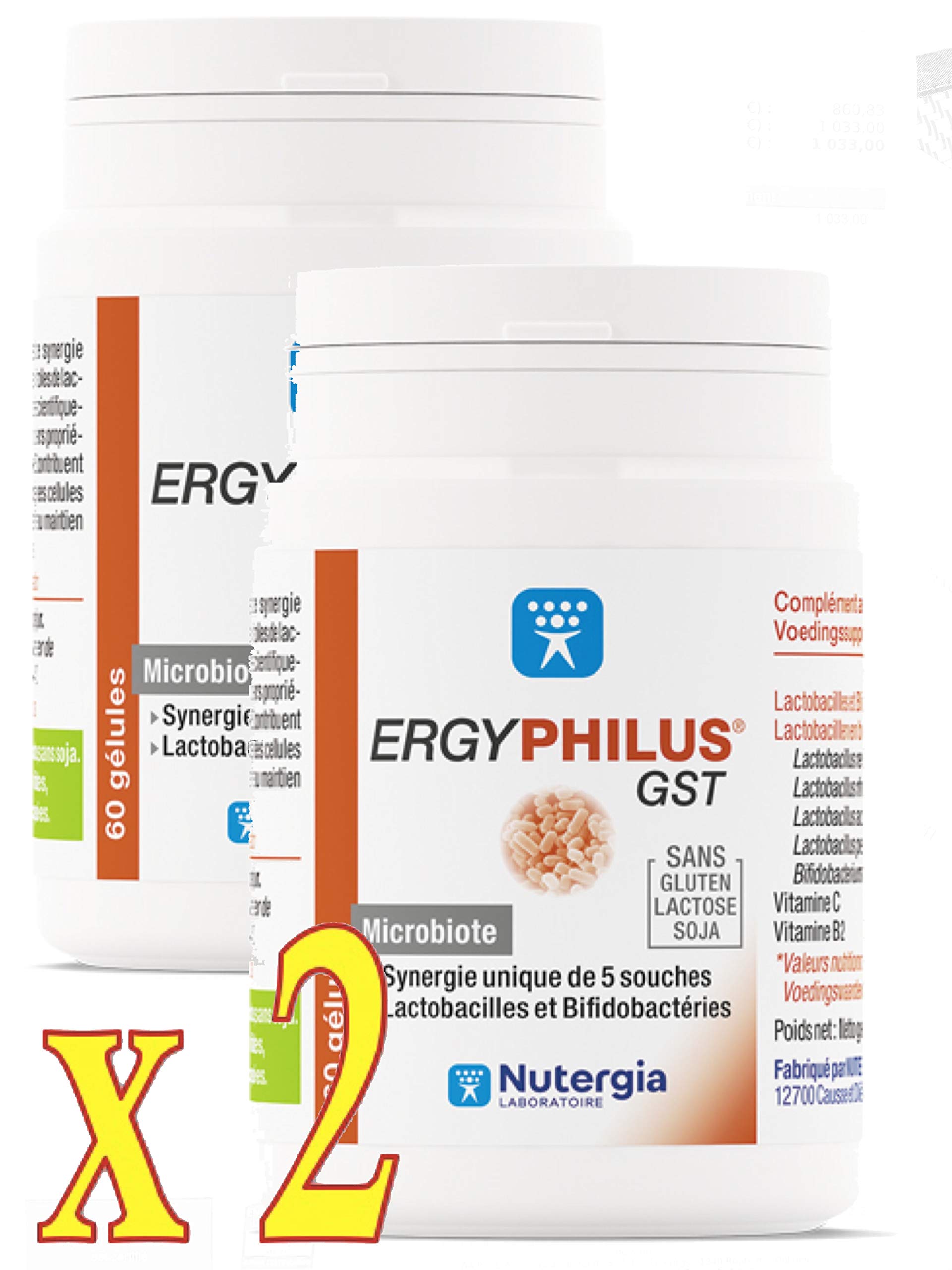ERGYPHILUS GST Complément alimentaire à base de 5 souches de lactobacilles et bifidobactérie - Lot de 2 Boites de 60 Gélules (2)
