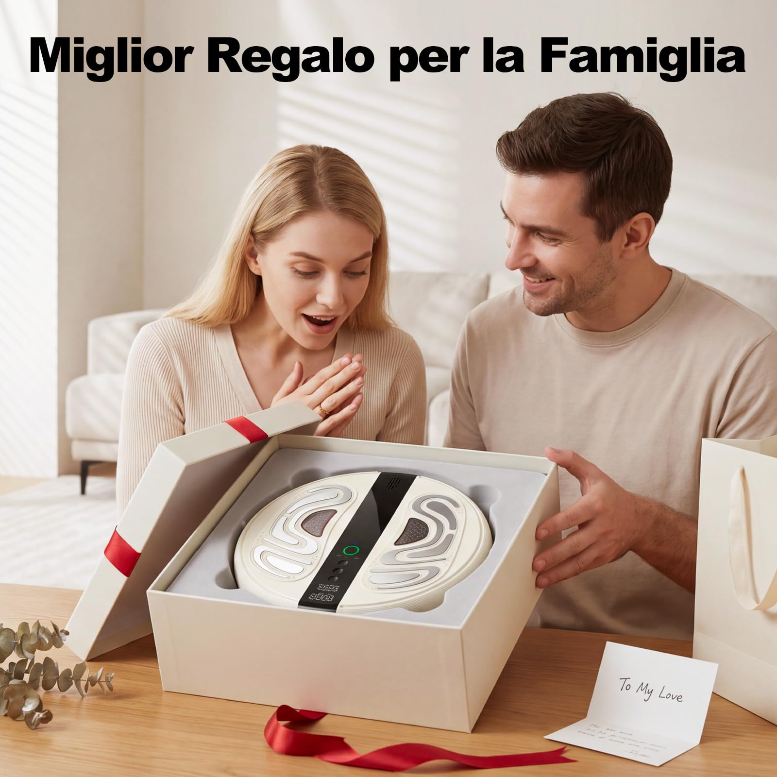 Massaggiatore per piedi 3 in 1 EMS, modellazione e tonificante, stimolatore della circolazione sanguigna, gambe con luce infrarossa da 660 NM, massaggiatore elettrico per piedi, allevia neuropatia