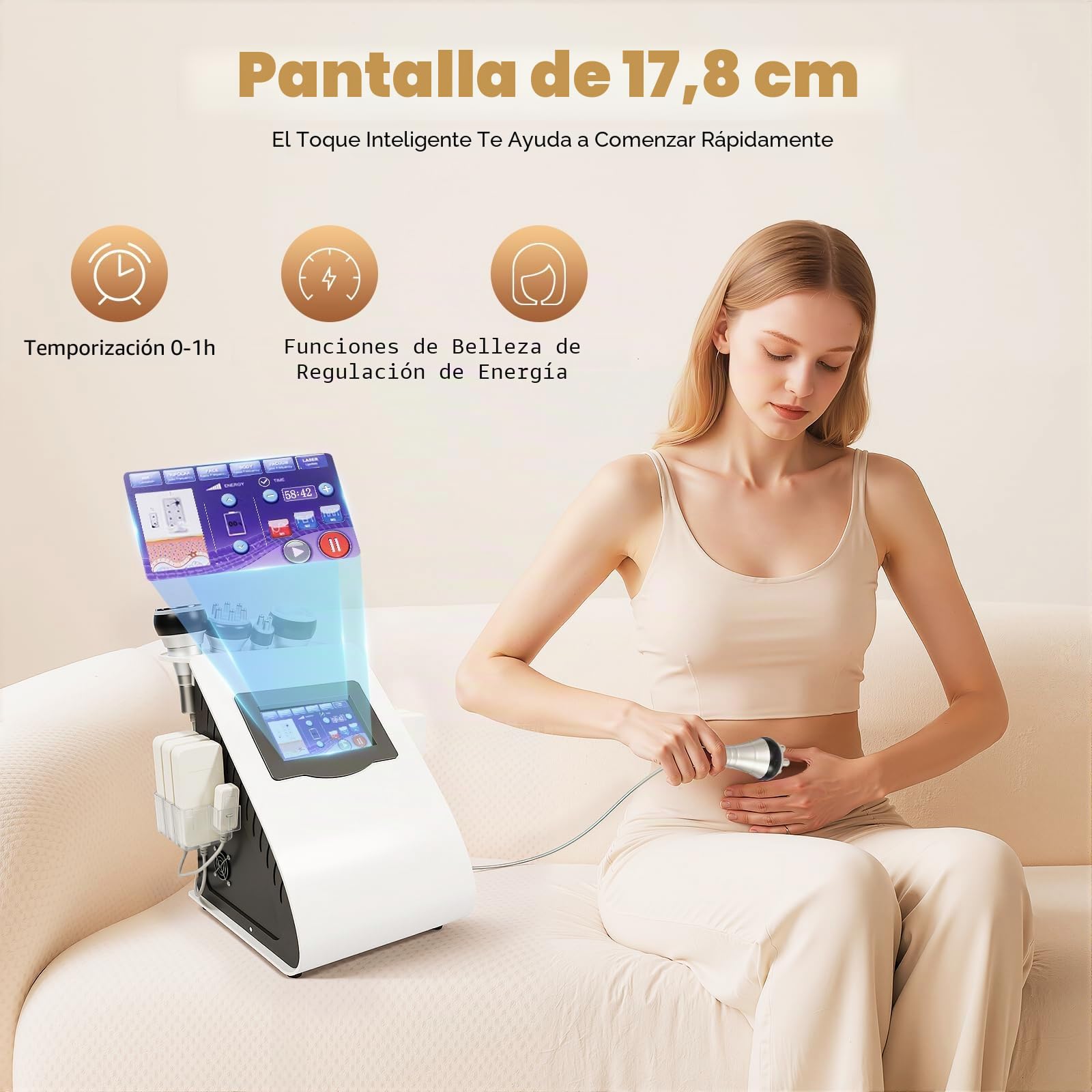 Máquina de pérdida de peso 5 en 1, cavitación 40 K, dispositivo multipolar de radiofrecuencia, quema grasa, cuidado de la piel para salón de belleza, spa, hogar