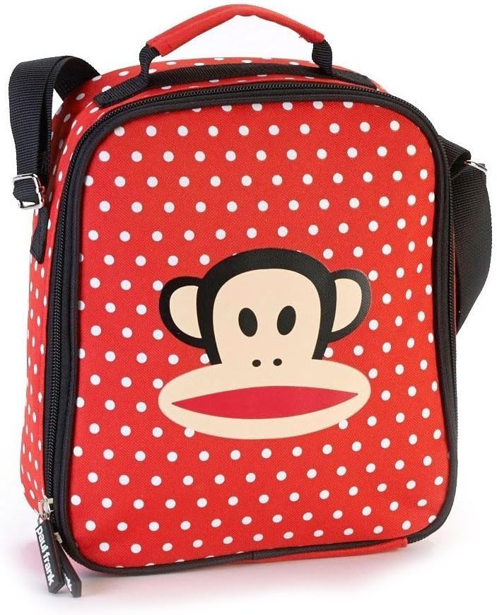 Paul Frank Headphones Lunch Picnic Box Bag Red Spot Monkey Back To School