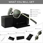 SUNGAIT Men's Military Style Polarized Pilot Aviator Sunglasses Bayonet Temples