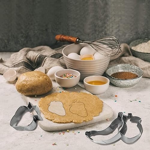 Miniatura 4 de Juego de 12 cortadores de galletas de frutas, moldes de metal de acero para cortadores de galletas, manzana, plátano, naranja, melocotón, pera,