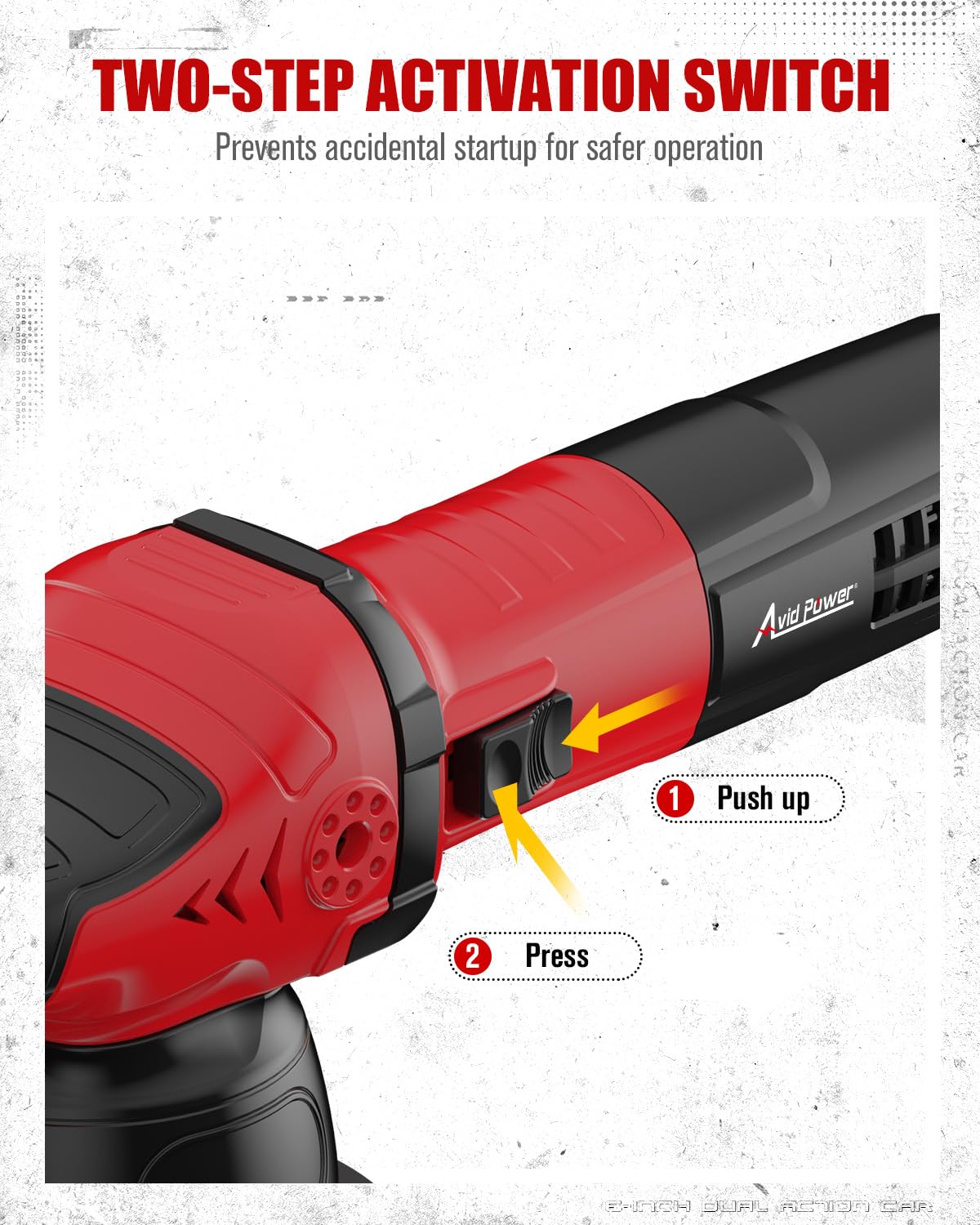 AVID POWER Pulidora orbital de doble acción para coche, pulidora orbital de 6 pulgadas para detalles de automóviles con 6 velocidades variables, mango desmontable y 3 almohadillas de pulido