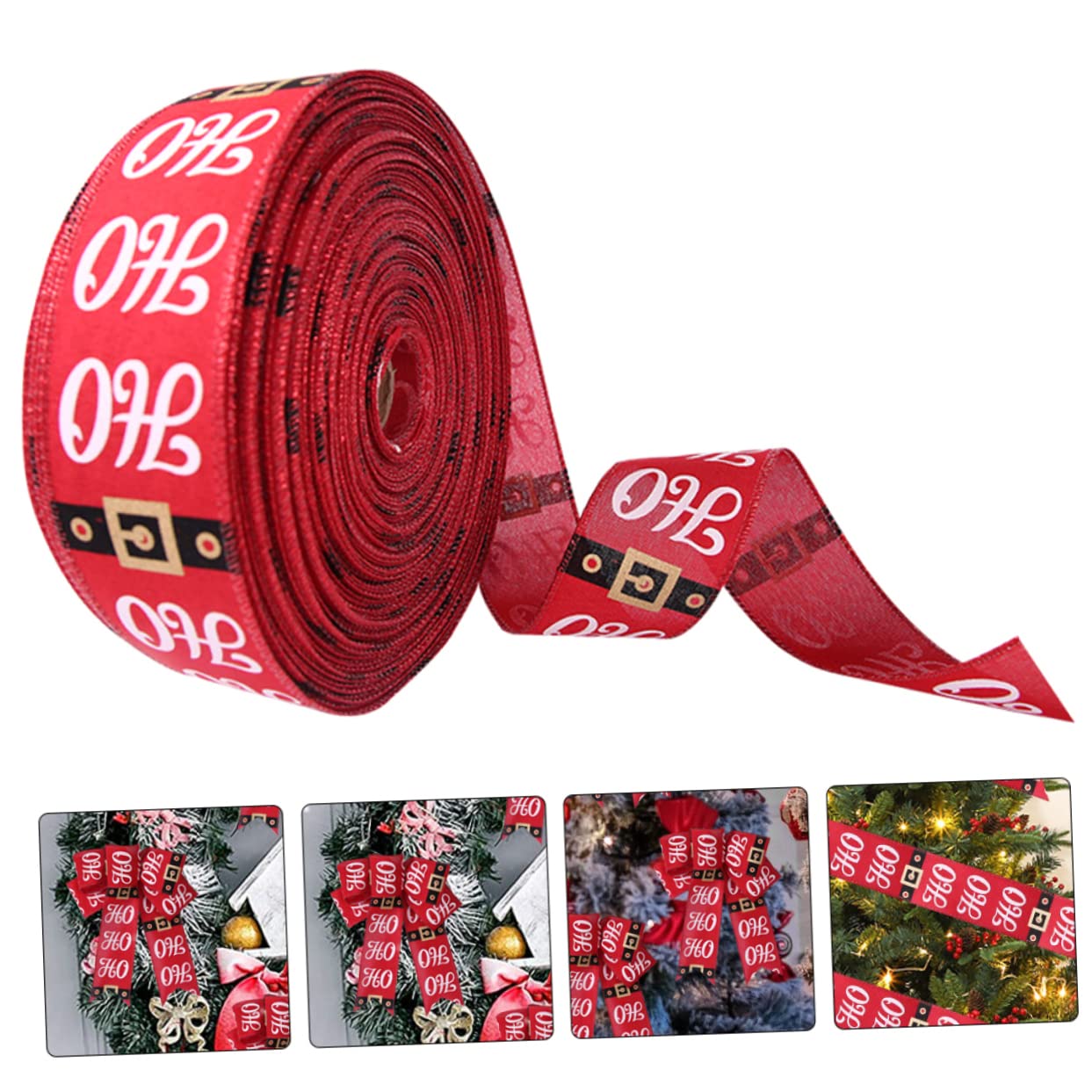 Housoutil 4 Pezzi Nastro Raso Natalizio Rosso per Regali e Decorazioni Albero Nastro Fai da Te in Lino Morbido e Resistente per Fiocchi Regalo e Addobbi Festivi