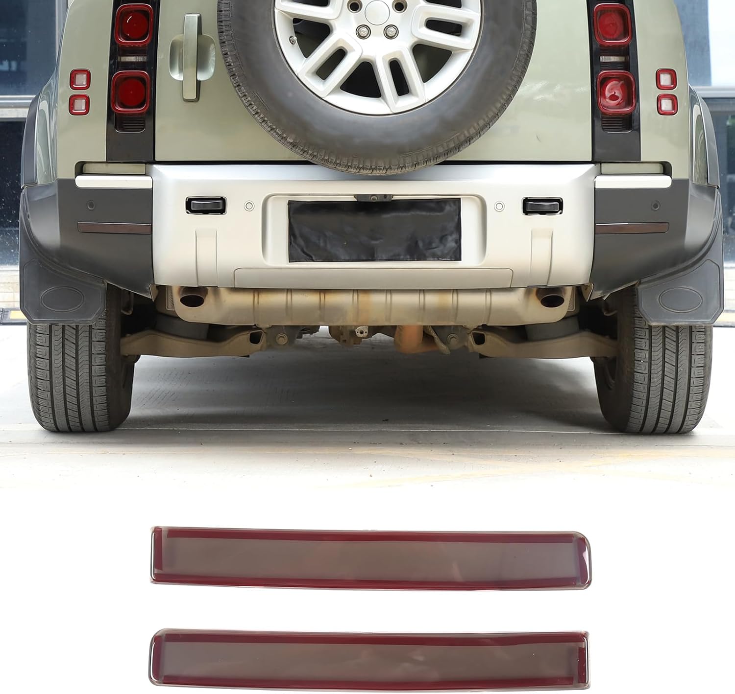 PIUGILH Rear Fog Light Cover Compatible with 2020 2021 2022 2023 Land Rover Defender 90 110, Smoked Tail Fog Light Cover, 2Pcs (Transparent Grey)