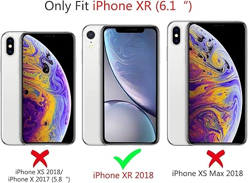 Miniatura 2 de Fycyko Funda para iPhone XR con purpurina para mujeres y niñas, funda protectora suave y brillante para iPhone XR, rosa fluorescente