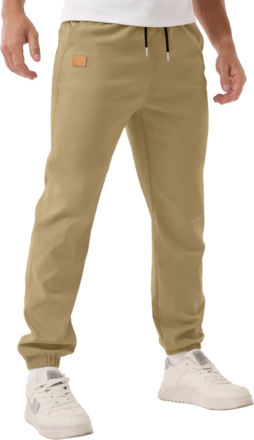 Sailwind Men's Casual Joggers Pants Drawstring Outdoor Chino Cargo Pants Twill Jogging Sweatpants Hiking