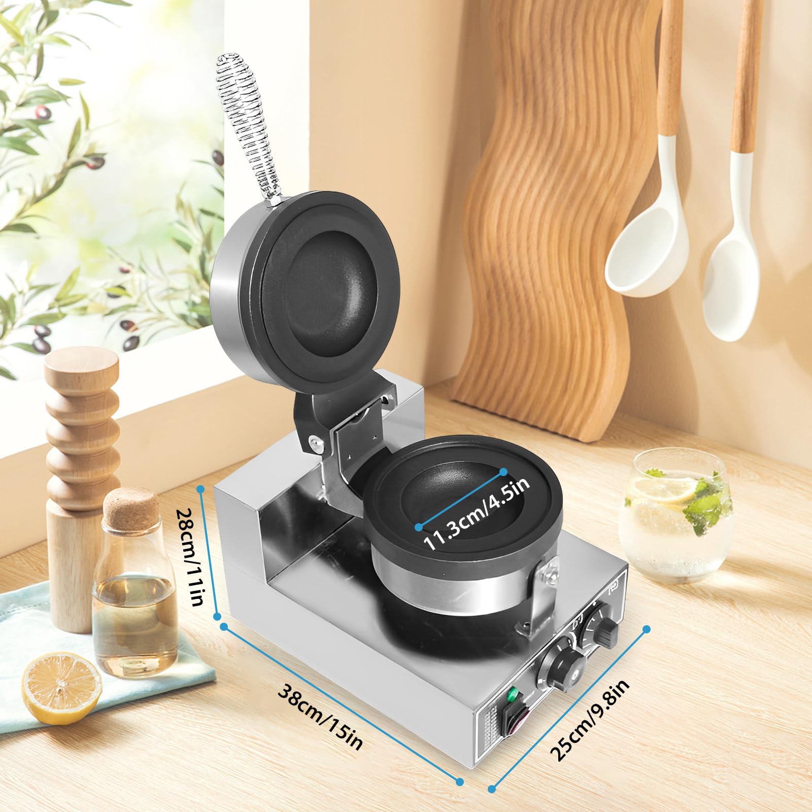 LIROPAU Machine à Burger UFO, Presse à Panini Antiadhésive Commerciale Pour Hamburgers, Température Réglable De 50 à 300 ℃, Réglage de la Durée de 0 à 5 Minutes pour un Usage Domestique Commercial
