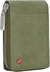 HORNBULL Steve RFID Blocking Leather Wallet for Men | Vertical Credit Debit Card Holder, Gren, Zip Around Wallet, Zip Around Wallet (Green)