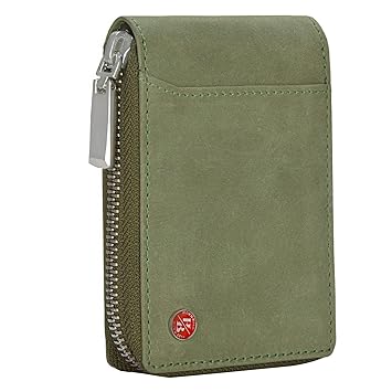 HORNBULL Steve Green RFID Blocking Leather Wallet for Men | Vertical Credit Debit Card Holder - image, photos