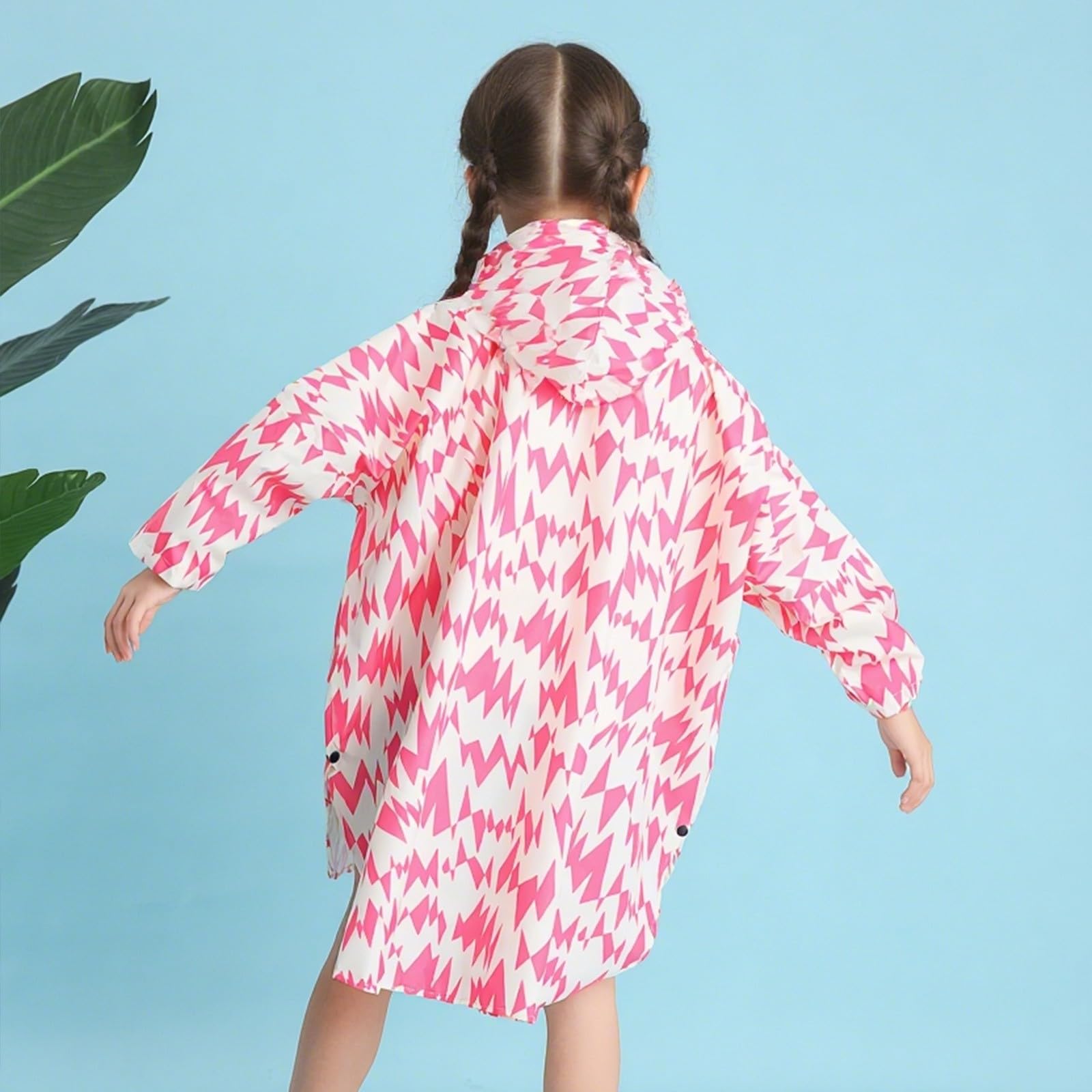 Cape De Pluie Enfant,ImperméAble LéGer à Capuche Et Poches Pour Filles IdéAl Pour Les ActivitéS Scolaires Et De Plein Air De 3 à 14 Ans