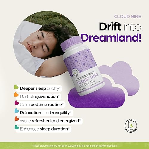 Miniatura 2 de Cloud 9 - Suplemento natural para ayudar al sueño - Vitamina relajante y fórmula herbaria - 10 mg de melatonina calcio magnisio L-teanina 5-HTP GABA