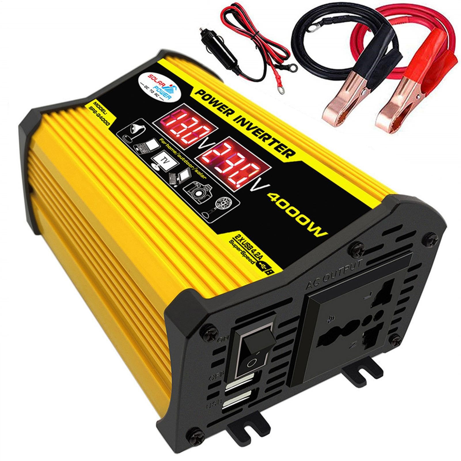 mecanismo De Alimentación Completo - Kit Completo De Energía Solar | Inversor Convertidor | mecanismo De Red Doméstica | Sistemas De Generación De Energía Con Puertos USB Y Pantalla LED