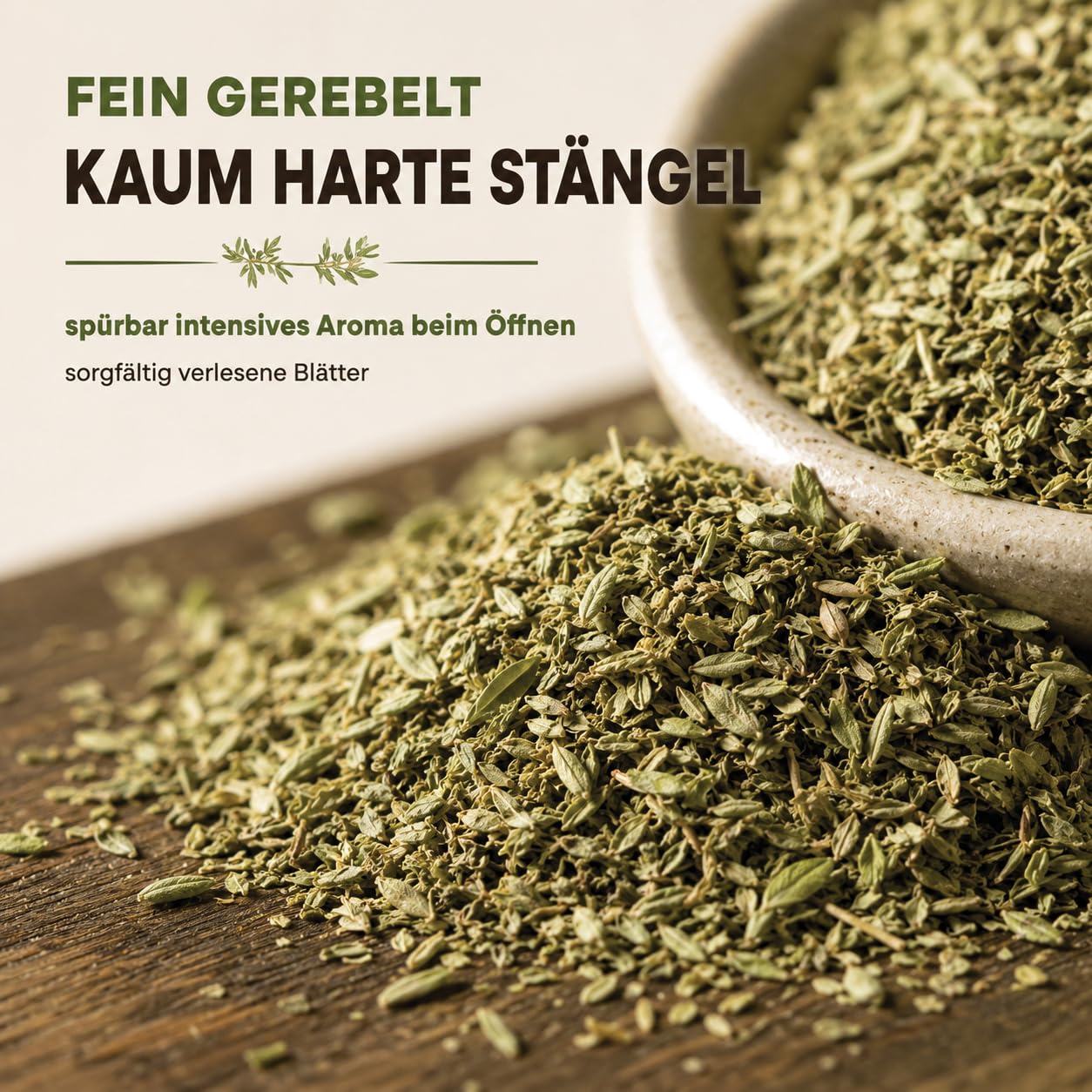 GiDeli Thymian Getrocknet 10kg im Eimer- 100% Naturprodukt ohne Zusätze - Schonend Gerebelt mit Intensivem Aroma - Hitzebeständig zum Mitkochen- Ideal für Fleisch, Pizza, Suppen & Mediterrane Gerichte