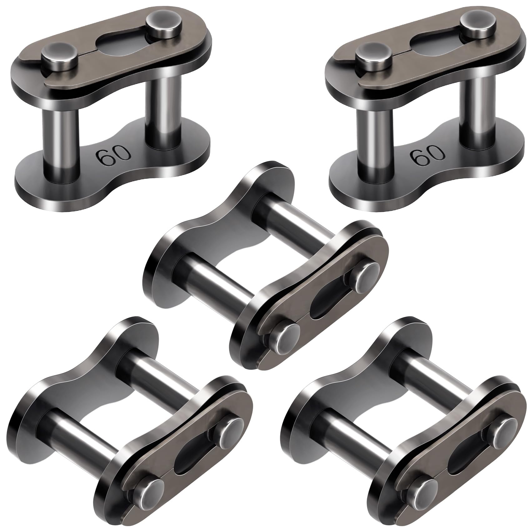 PAGOW 5pcs #60 Roller Chain Connecting Links, Master Connector Link Heavy Duty for Bycicles, Mini Bikes, Motorcycles, Go-Karts, Agricultural Machine,