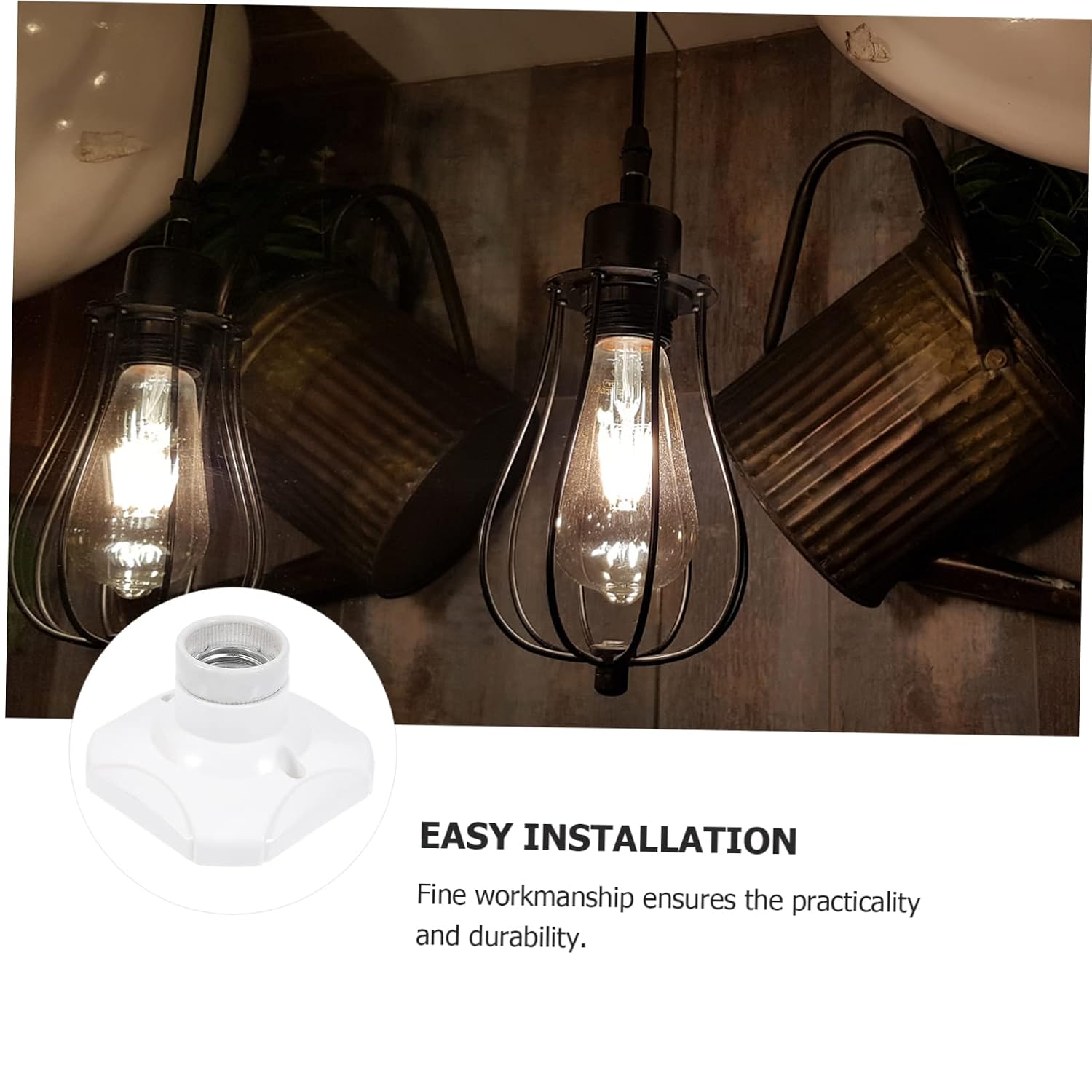 8pcs Ceramic Square Lamp Holders Durable Flame Retardant Light Bases for Incandescent and Led Bulbs Practical Flat Bottom Design for Ceiling and Table Lamps